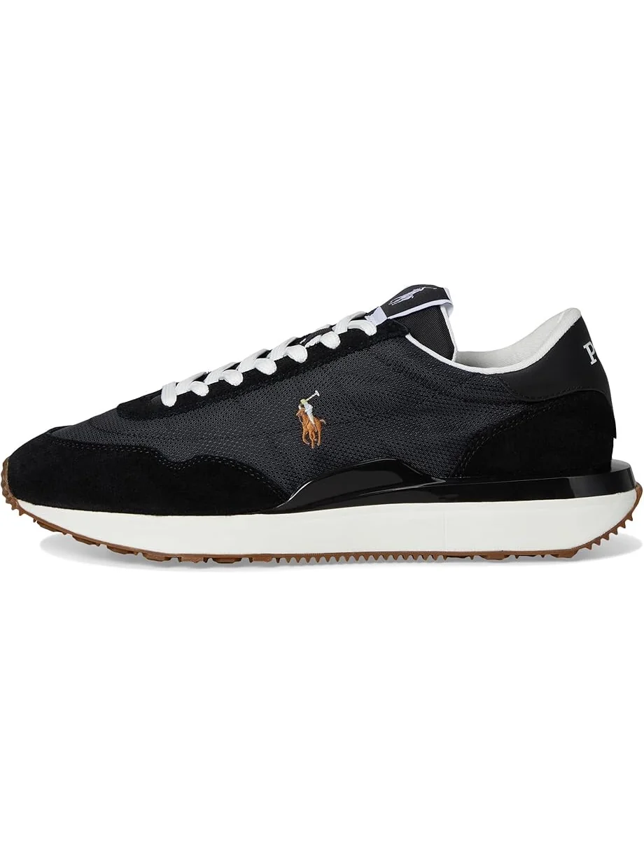 Кроссовки Polo Ralph Lauren Train 89 Suede-Paneled Sneakers — изображение 4 из 7, черный/мульти