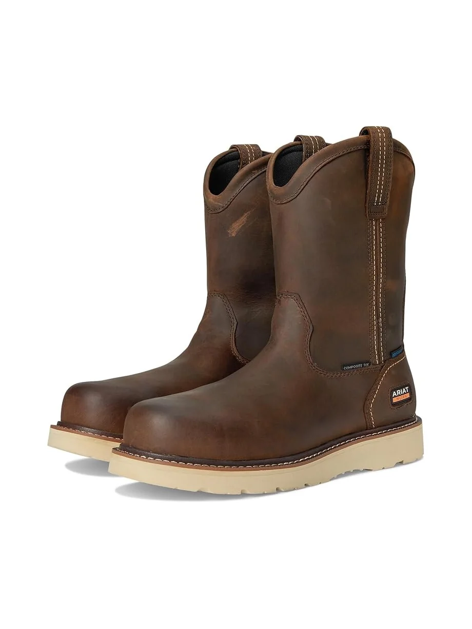 Ботинки Ariat Rebar Wedge Pull-On Waterproof Composite Toe Work Boots — изображение 1 из 7, коричневый