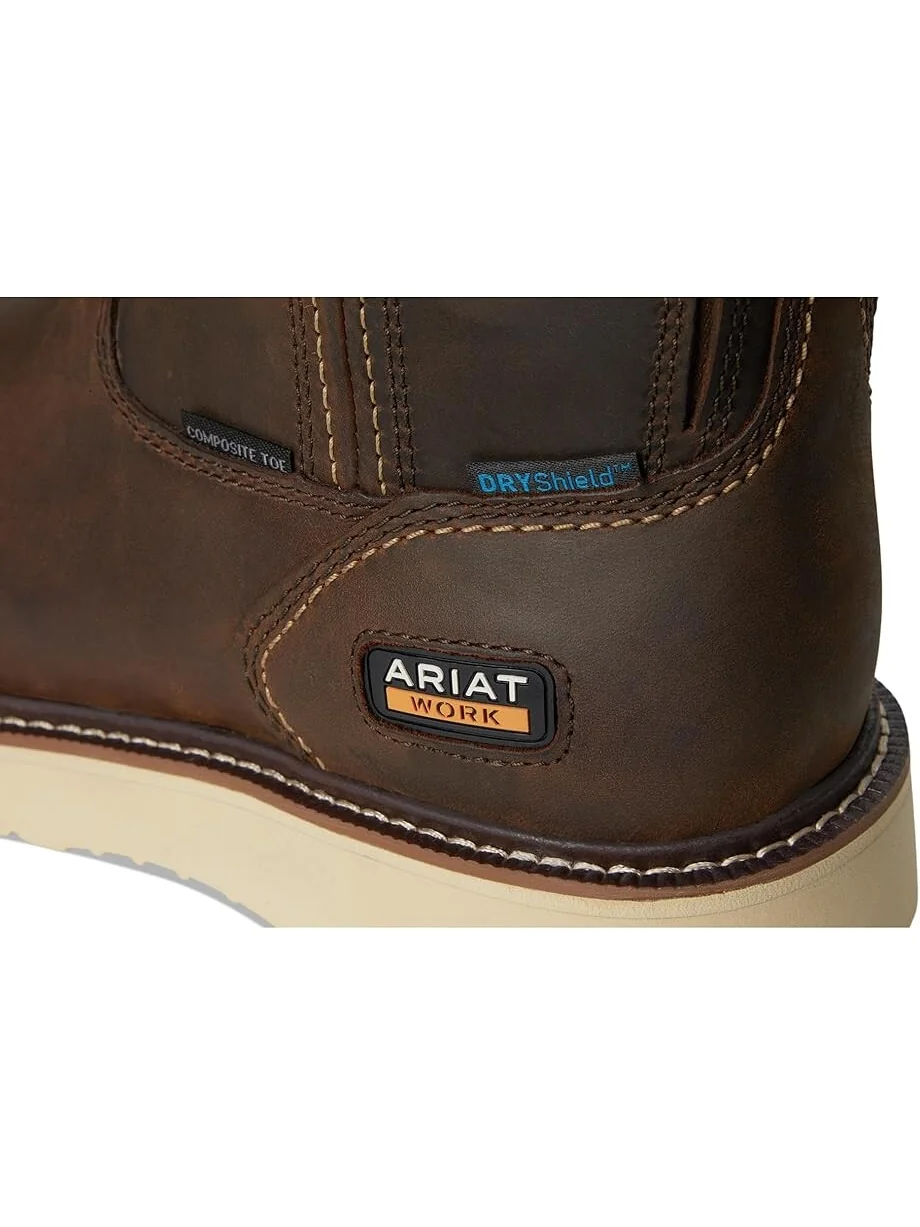 Ботинки Ariat Rebar Wedge Pull-On Waterproof Composite Toe Work Boots — изображение 6 из 7, коричневый