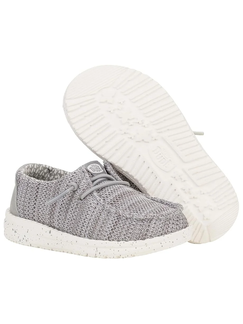 Кроссовки Hey Dude Kids Wally Stretch Sox — изображение 3 из 6, серый
