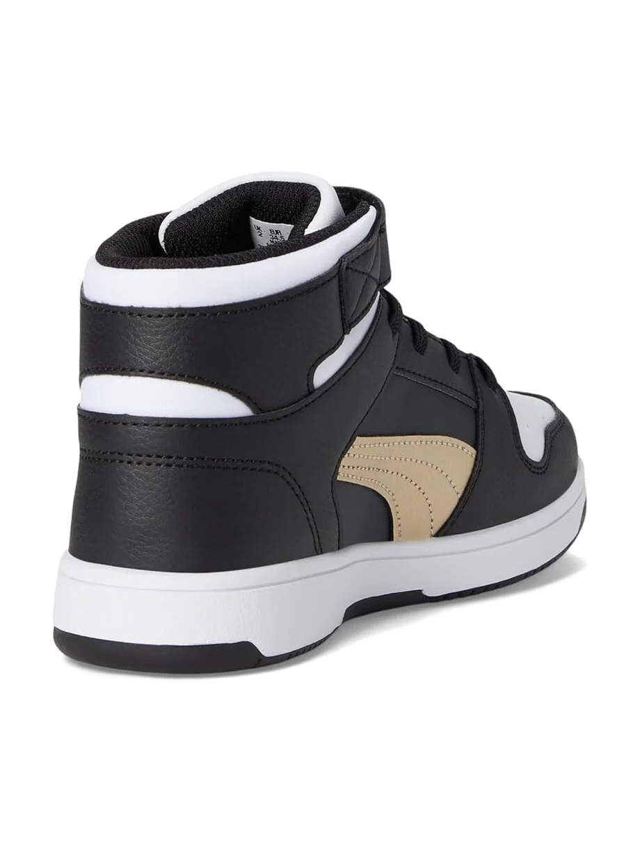 Кроссовки PUMA Kids Rebound Layup Mid Hook And Loop — изображение 5 из 7, черный/золотистый/белый