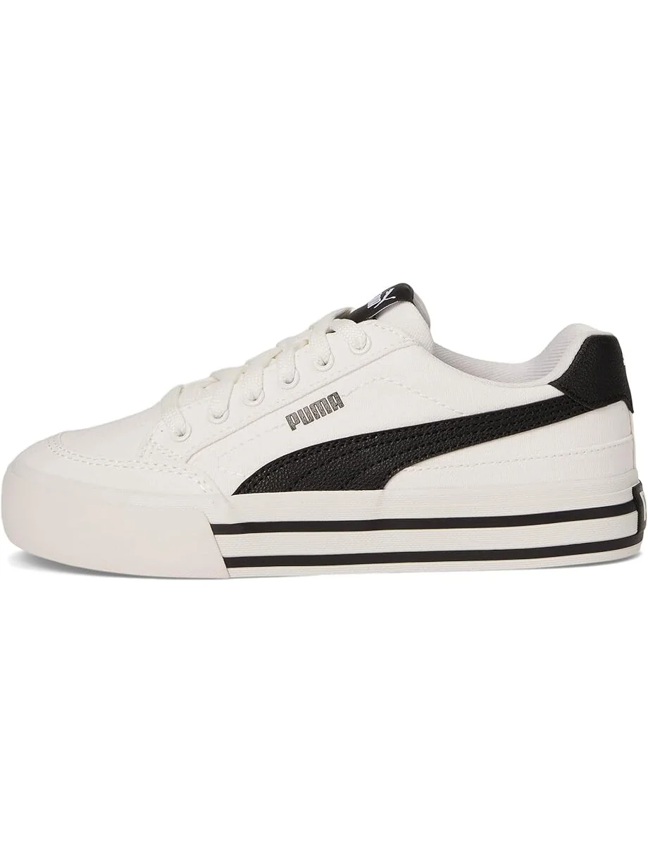 Кроссовки PUMA Kids Puma Kids Court Classic Vulc Faux Suede Sneakers — изображение 4 из 7, белый/черный