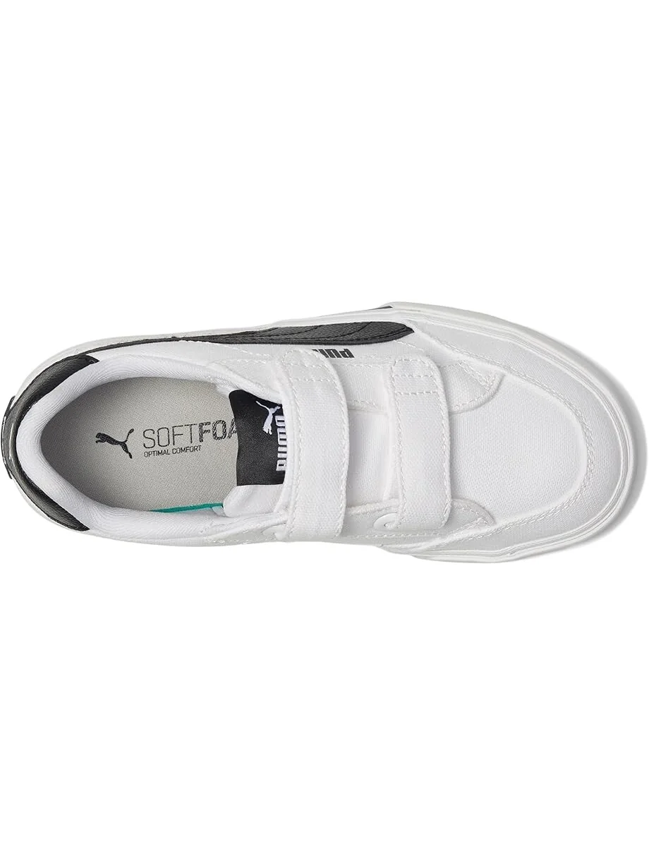 Кроссовки Unisex PUMA Kids Court Classic Vulc Hook And Loop — изображение 2 из 6, белый-черный