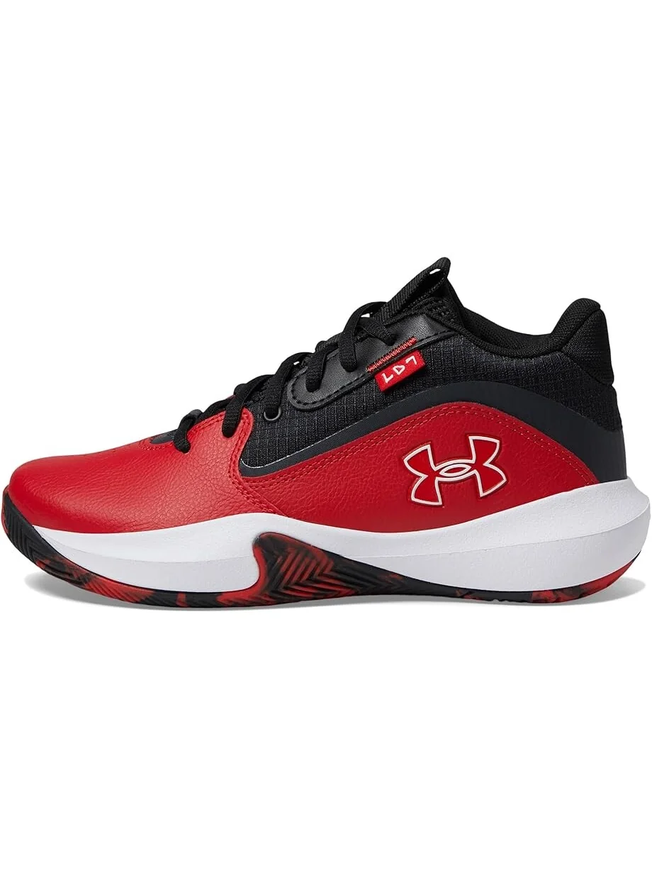 Кроссовки Under Armour Kids Grade School Lockdown 7 — изображение 4 из 6, красный/черный/белый