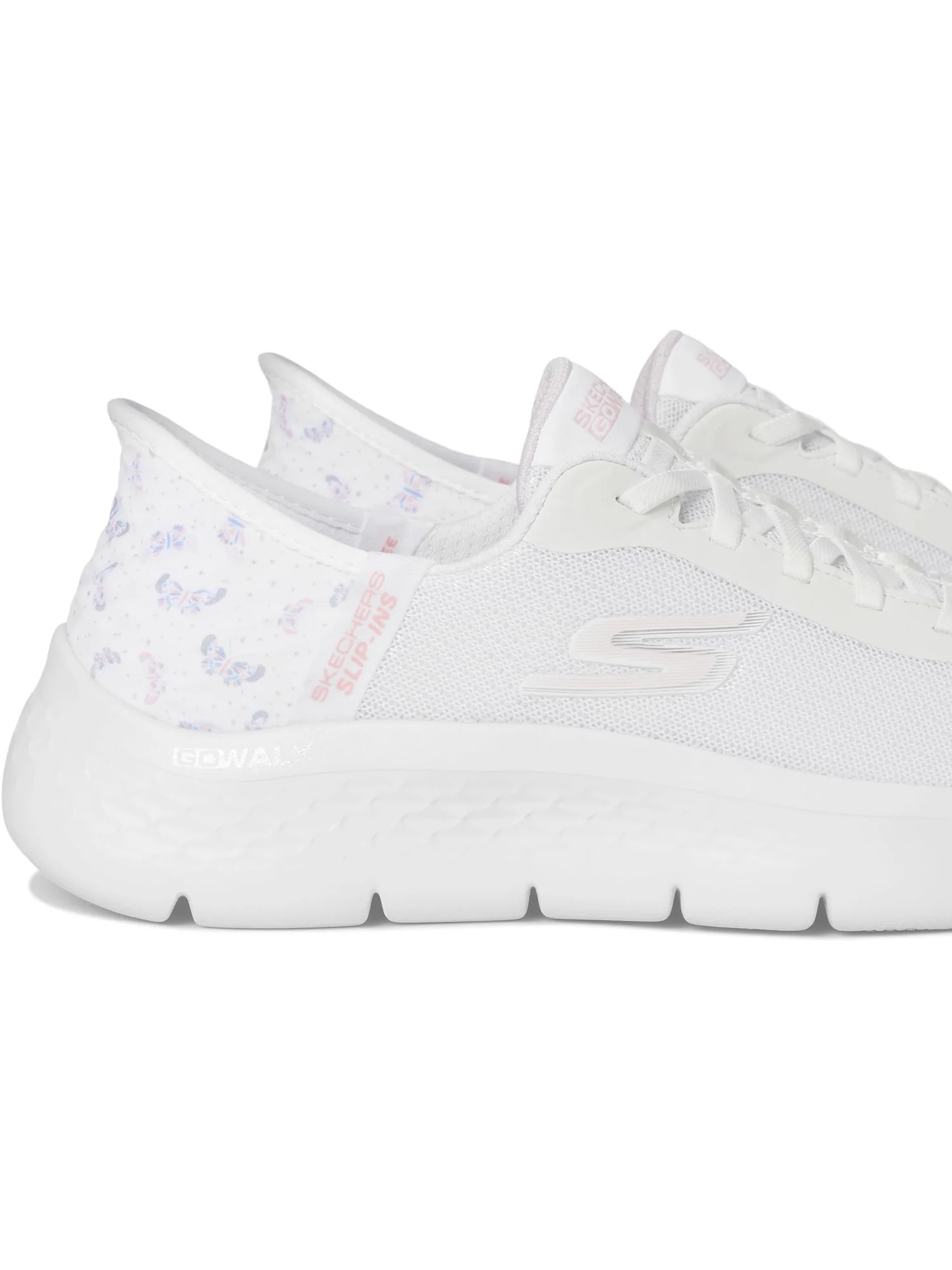 Кроссовки SKECHERS Performance Go Walk Flex Eva Hands Free Slip-Ins — изображение 6 из 7, белый/розовый