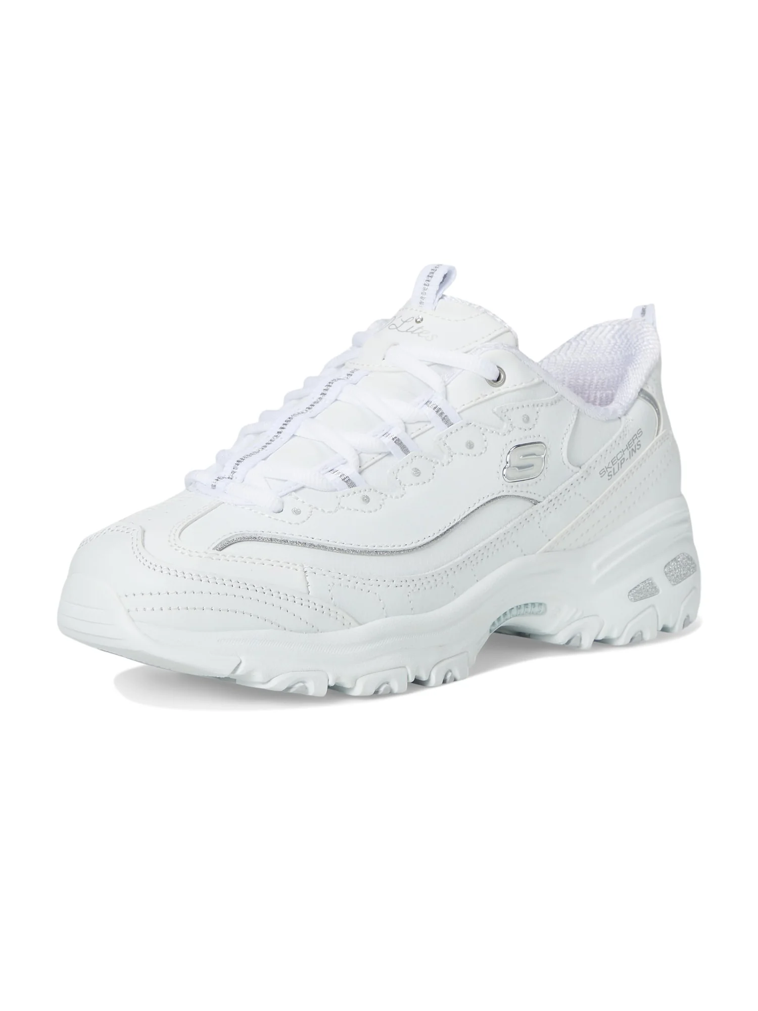Кроссовки SKECHERS D'Lites Hands Free Slip-INS — изображение 7 из 7, белый серебристый