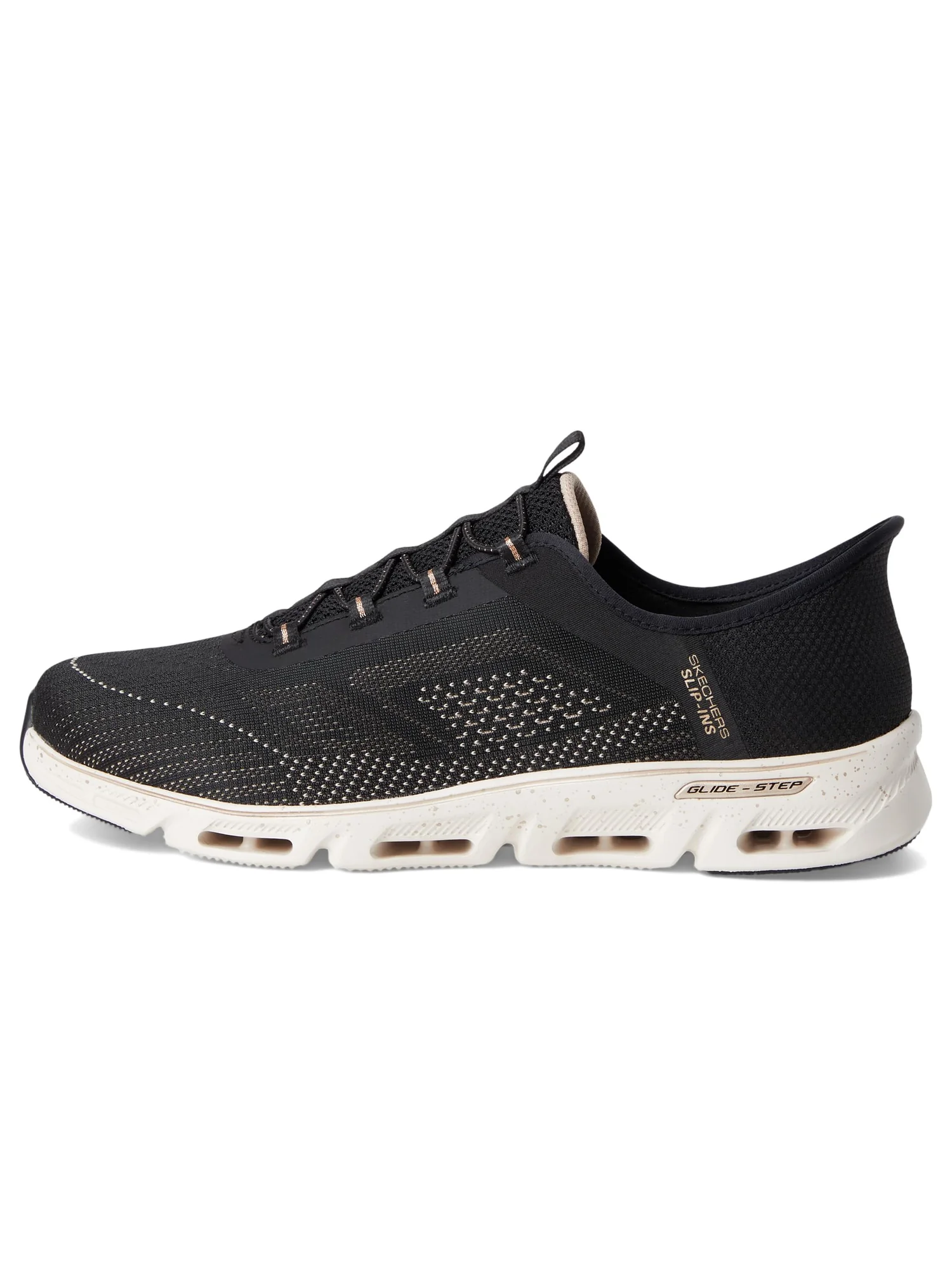 Кроссовки SKECHERS Glide-Step Gratify Pace Hands Free Slip-Ins — изображение 4 из 7, черный золотистый