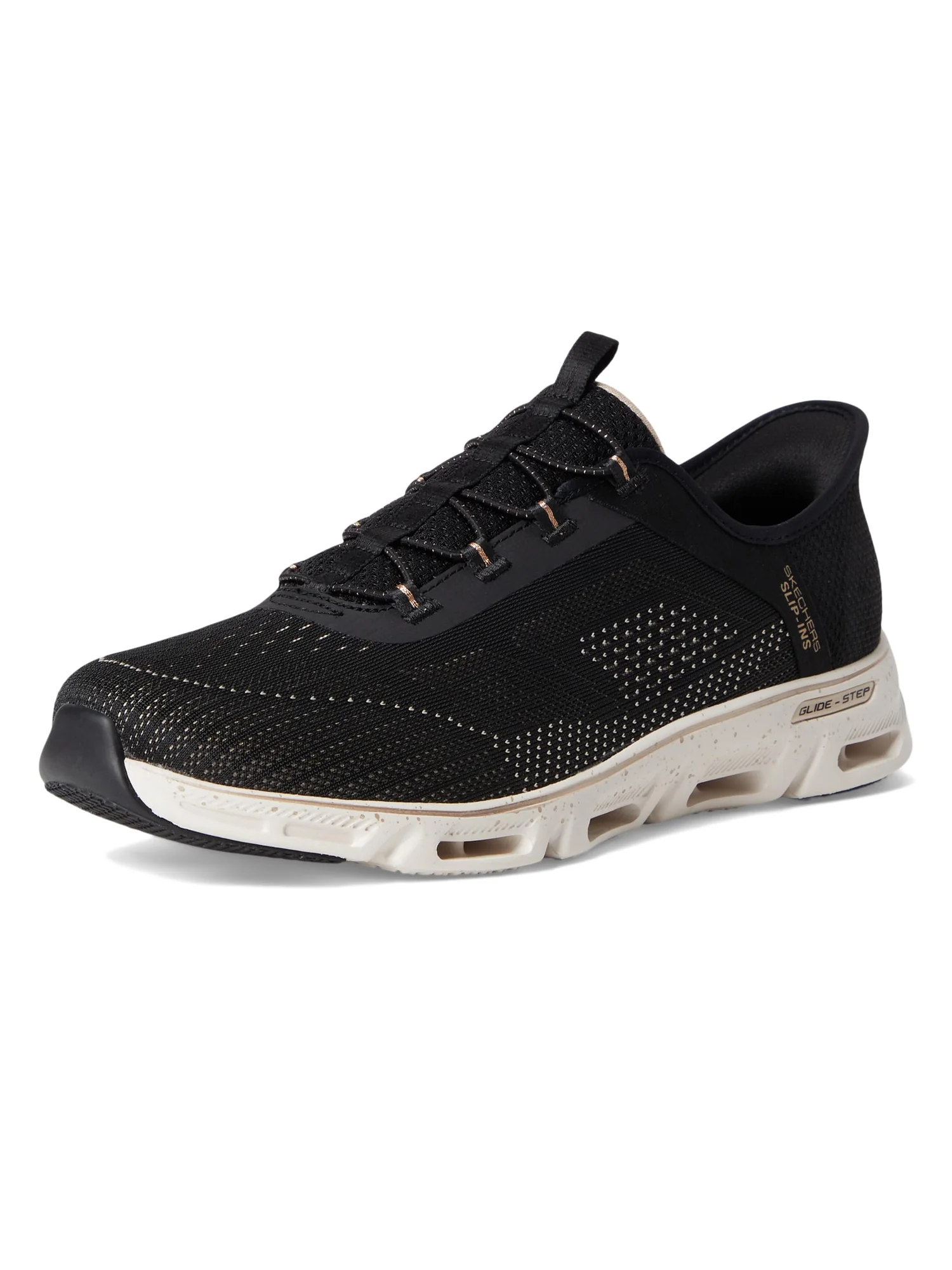 Кроссовки SKECHERS Glide-Step Gratify Pace Hands Free Slip-Ins — изображение 7 из 7, черный золотистый