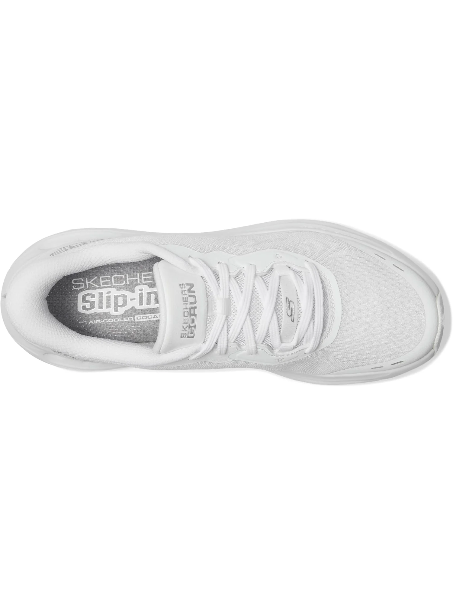 Кроссовки SKECHERS Max Cushioning Glide Step Caledonia Hands Free Slip-Ins — изображение 2 из 7, белый/серебристый