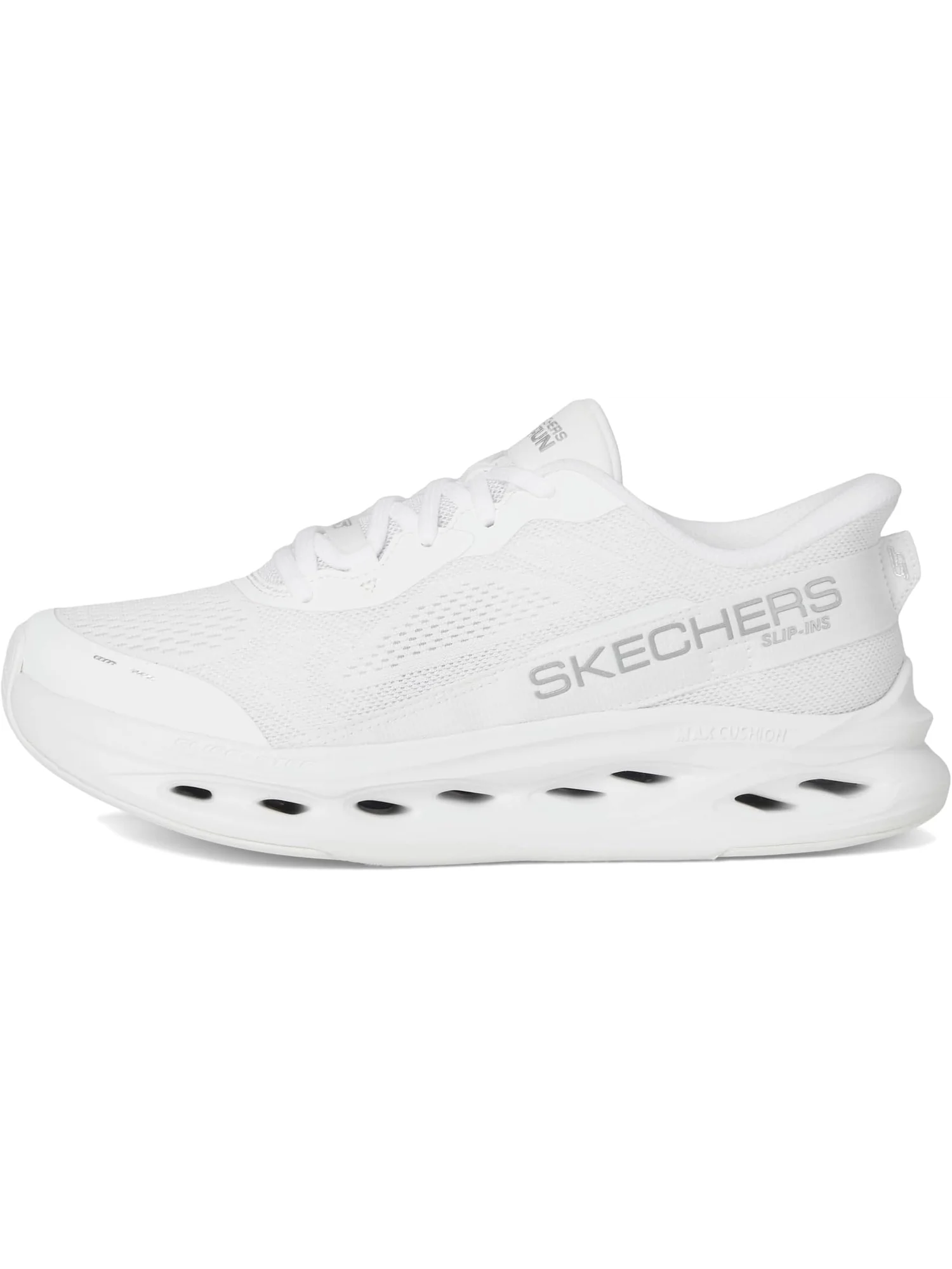 Кроссовки SKECHERS Max Cushioning Glide Step Caledonia Hands Free Slip-Ins — изображение 4 из 7, белый/серебристый