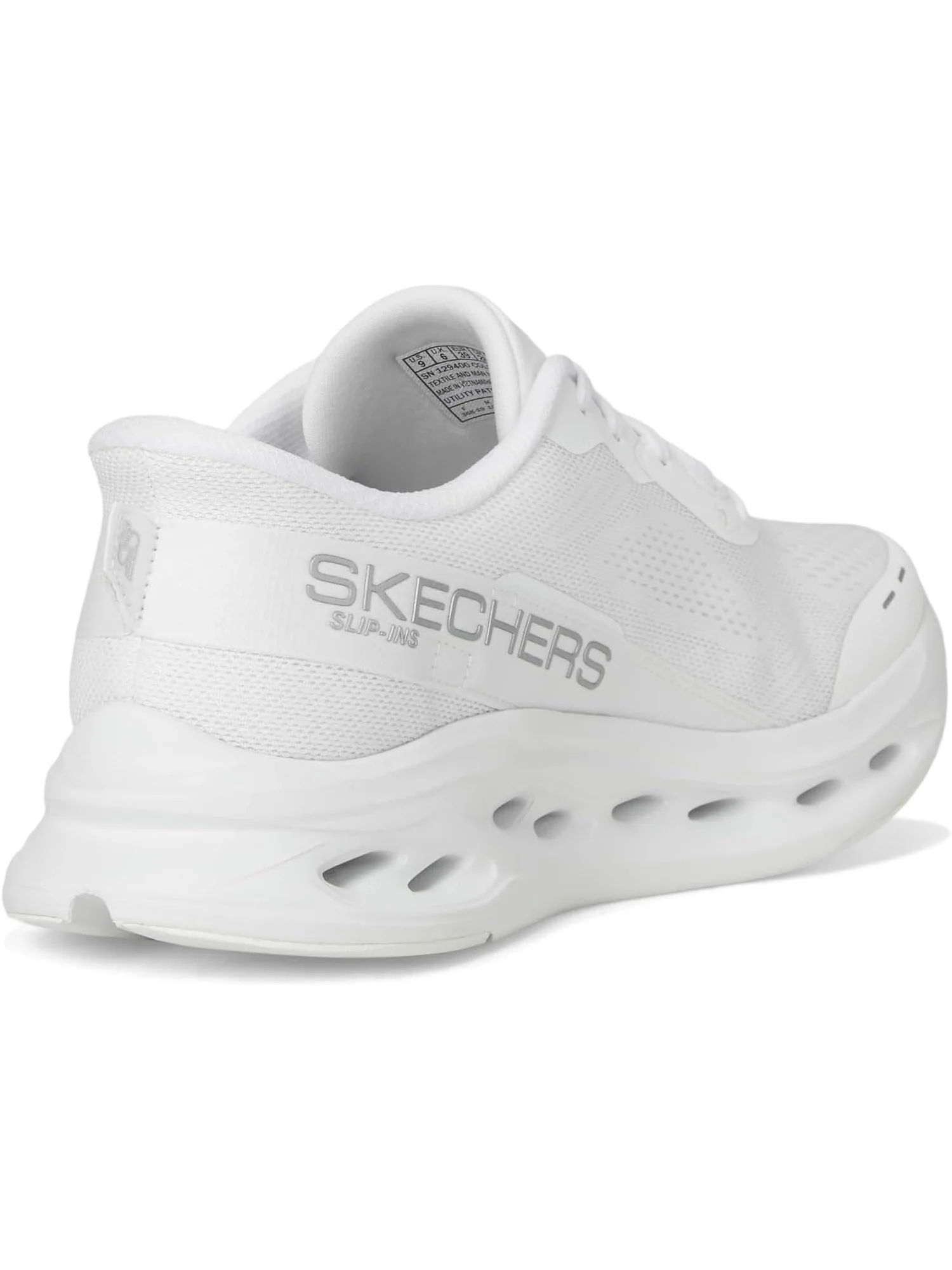 Кроссовки SKECHERS Max Cushioning Glide Step Caledonia Hands Free Slip-Ins — изображение 5 из 7, белый/серебристый