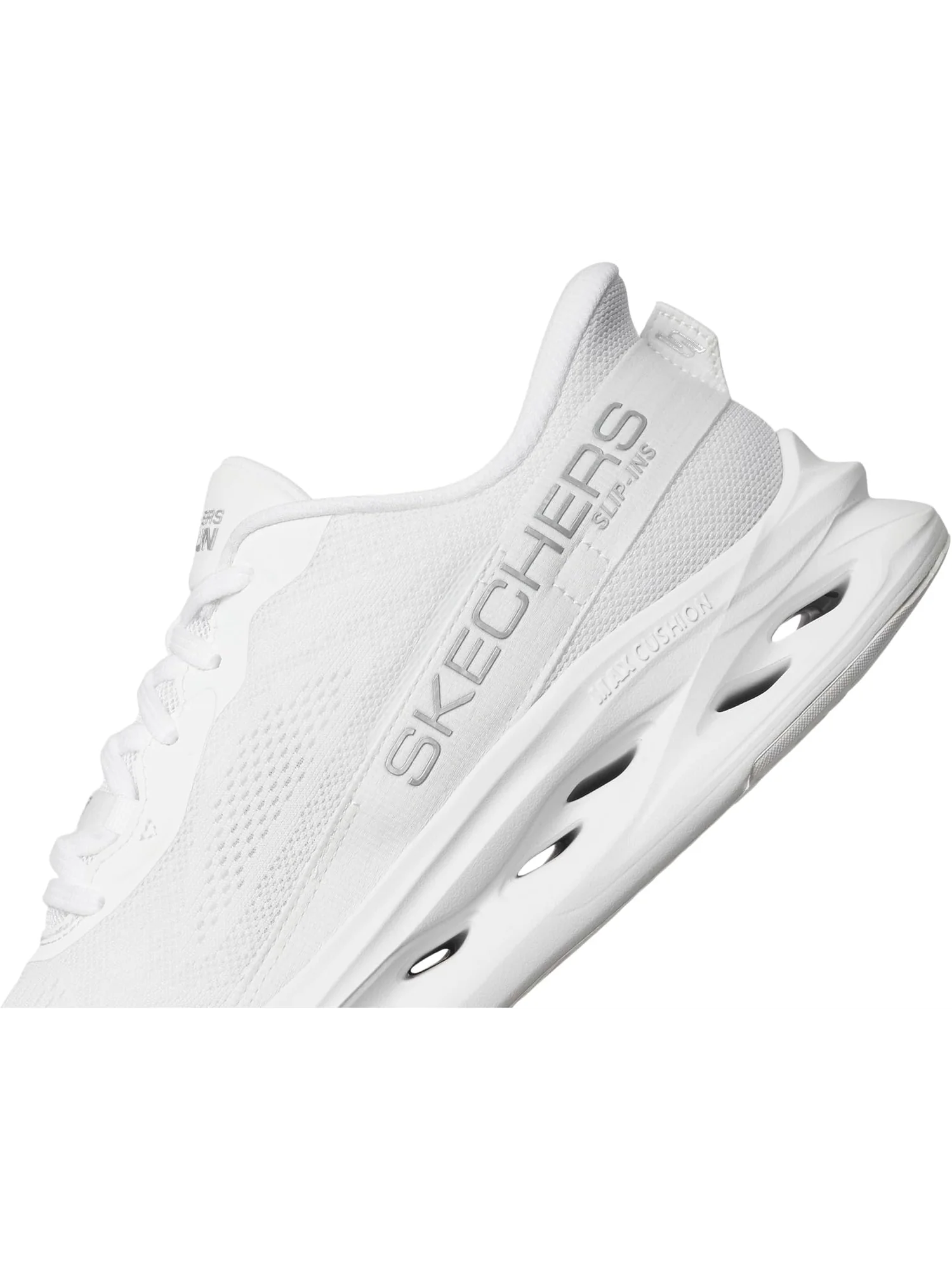 Кроссовки SKECHERS Max Cushioning Glide Step Caledonia Hands Free Slip-Ins — изображение 6 из 7, белый/серебристый