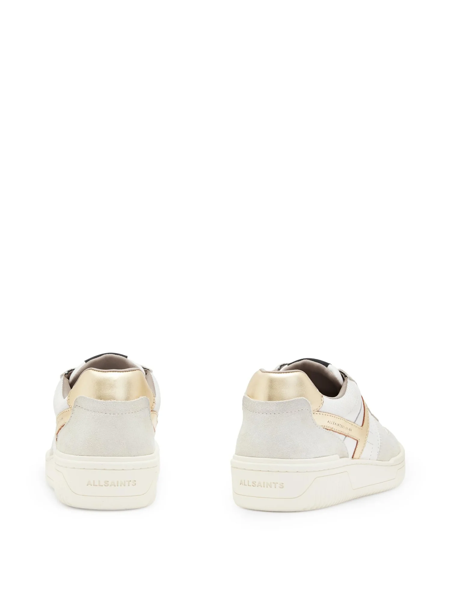 Кроссовки AllSaints Vix Suede Sneaker — изображение 3 из 5, белый/золотистый