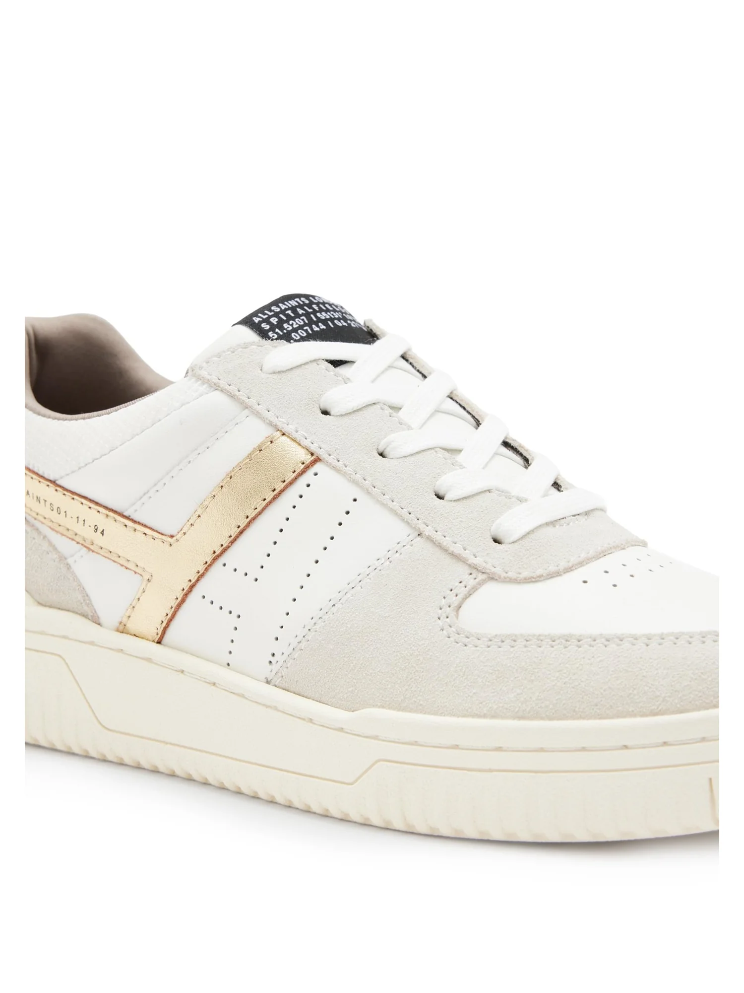 Кроссовки AllSaints Vix Suede Sneaker — изображение 5 из 5, белый/золотистый
