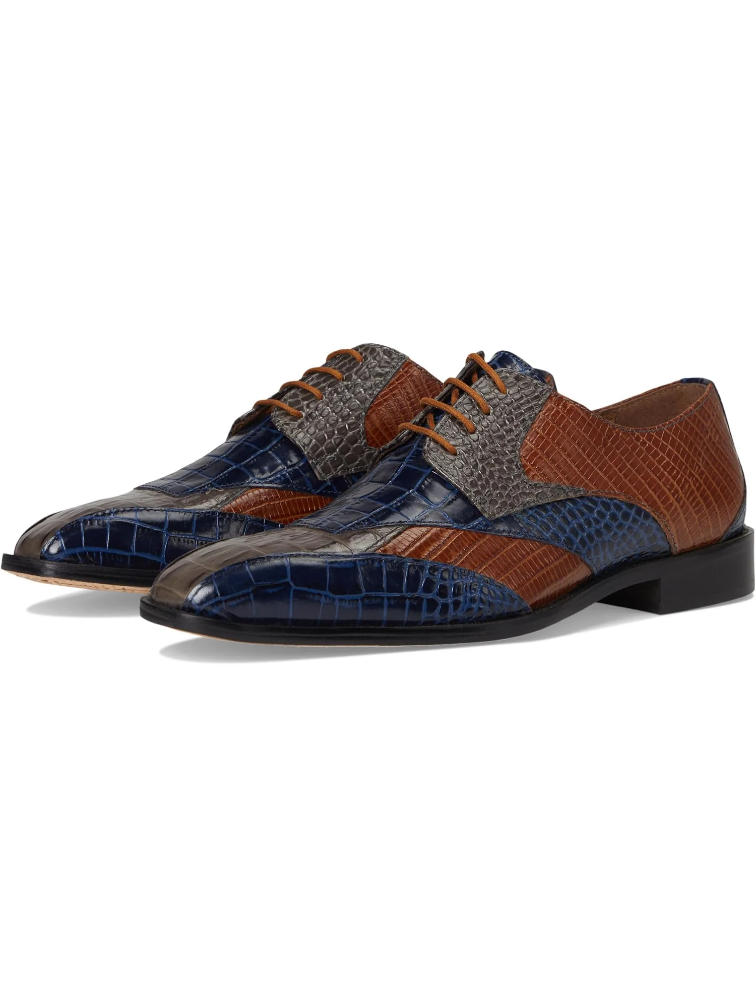 Оксфорды Stacy Adams Men's Tristano Bike Toe Lace-Up — изображение 1 из 7, серый мульти