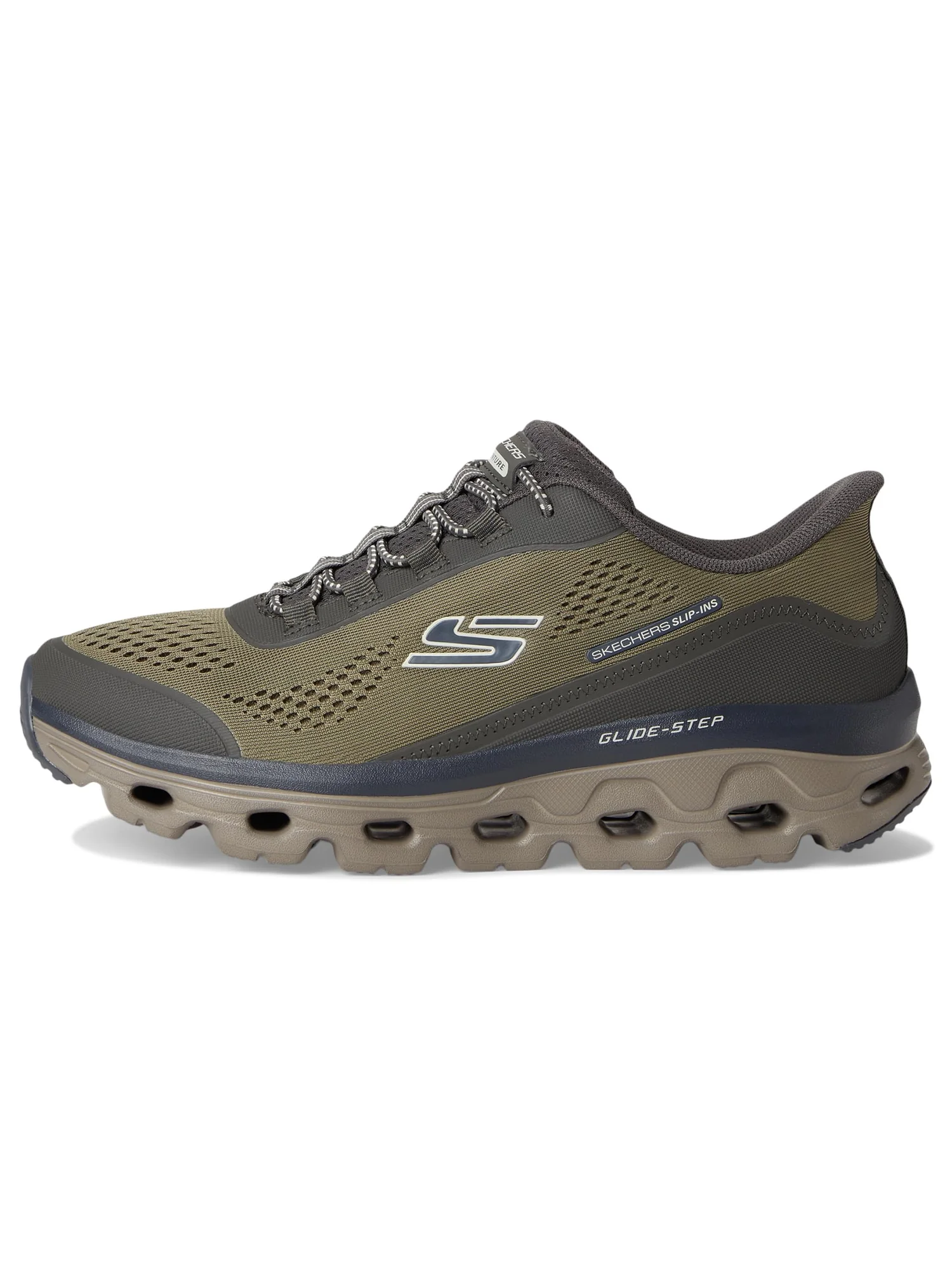 Туфли SKECHERS Glide-Step Sole Hands Free Slip-in — изображение 4 из 7, оливковый