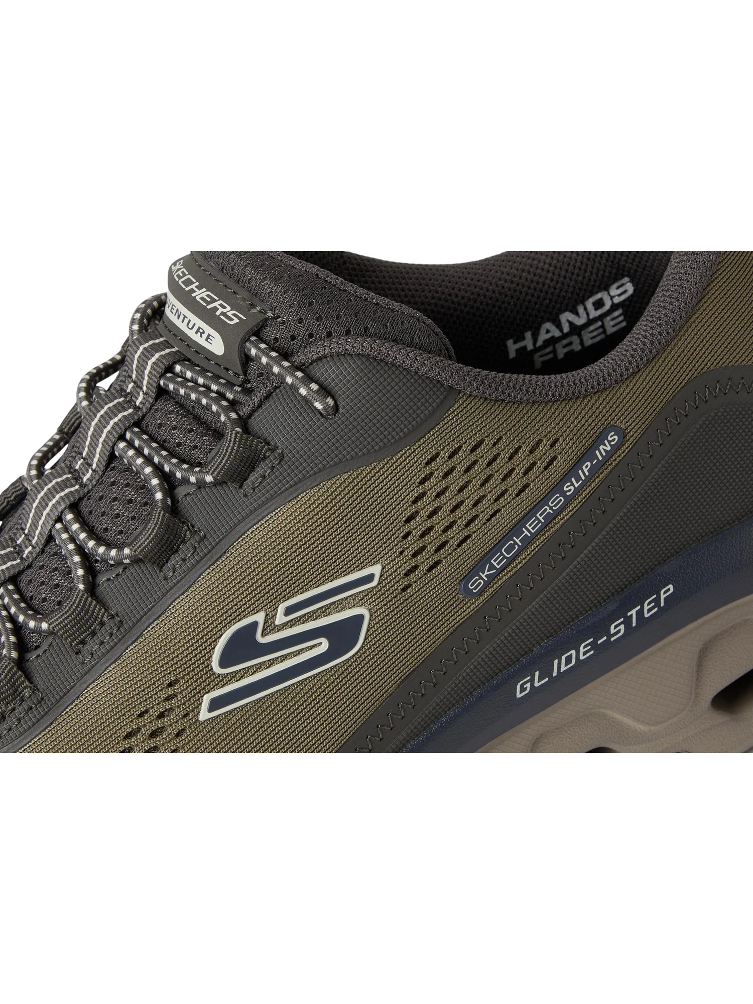 Туфли SKECHERS Glide-Step Sole Hands Free Slip-in — изображение 6 из 7, оливковый