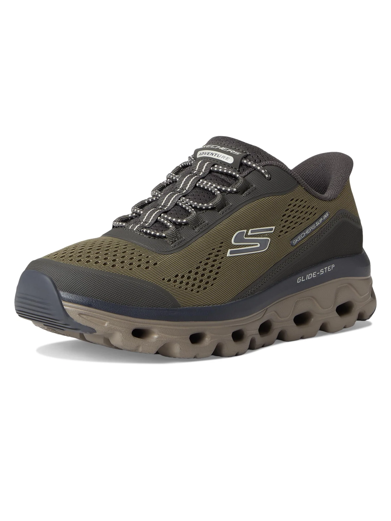 Туфли SKECHERS Glide-Step Sole Hands Free Slip-in — изображение 7 из 7, оливковый