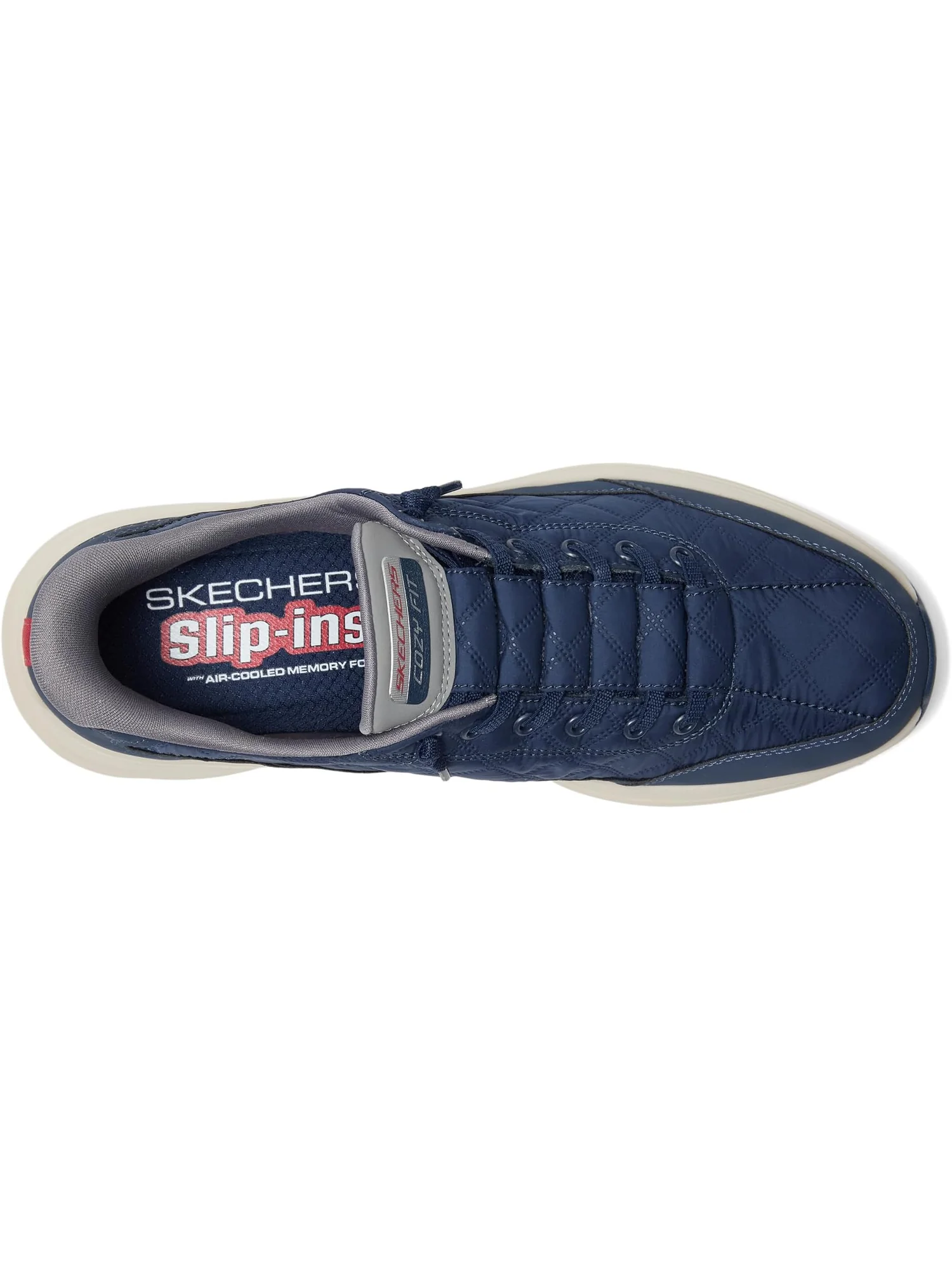 Кроссовки SKECHERS Men's Contour Foam Cozy Fit Hands Free Slip-In — изображение 2 из 7, темно-синий/серый