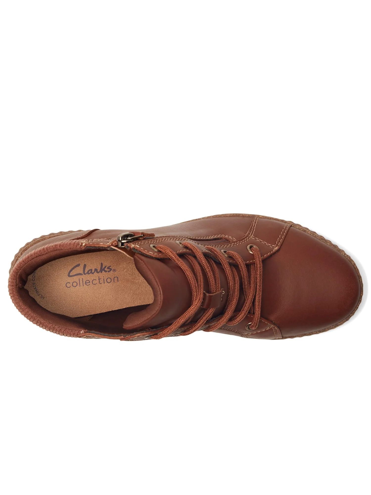 Ботинки женские Clarks Caroline Park из кожи и текстиля — изображение 2 из 7, коричневый