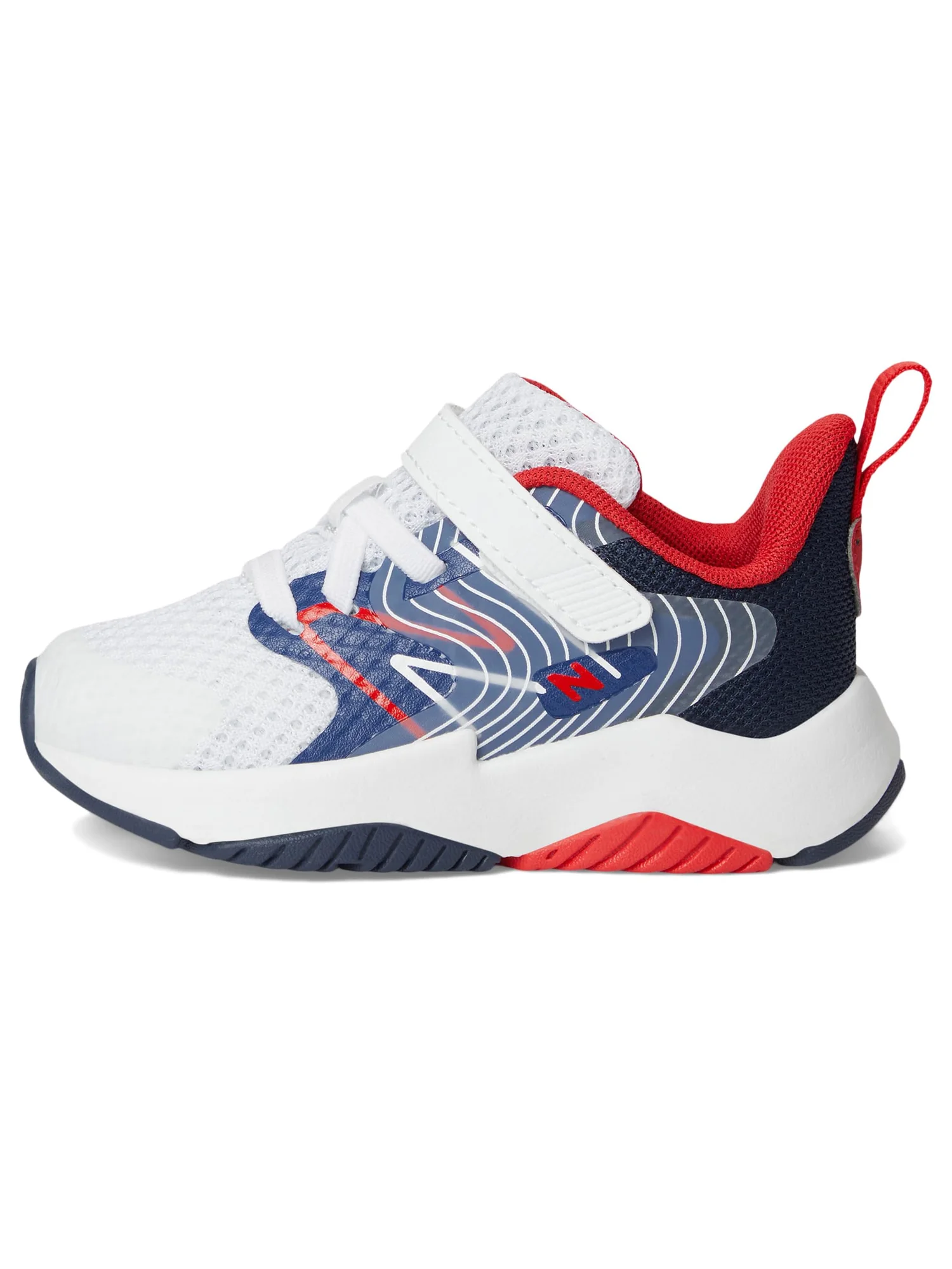 Туфли New Balance Kids Rave Run v2 Bungee Lace with Top Strap — изображение 4 из 7, белый/красный