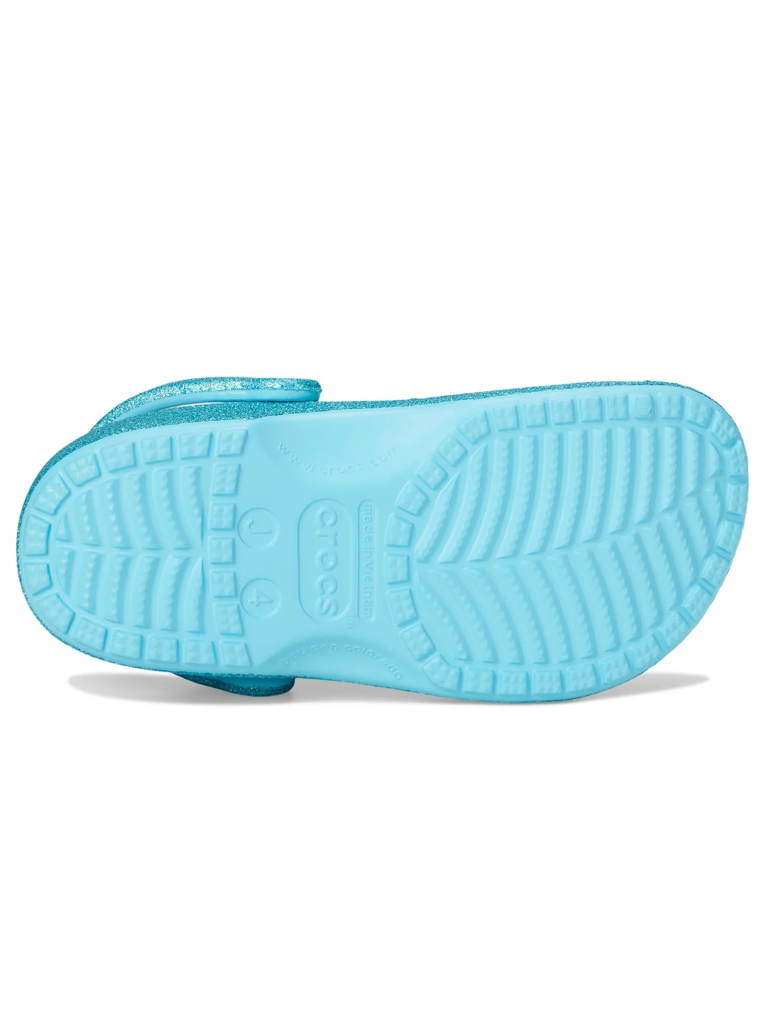 Туфли Crocs Kids Classic Glitter Clogs, цвет Tinted Glass — изображение 3 из 7