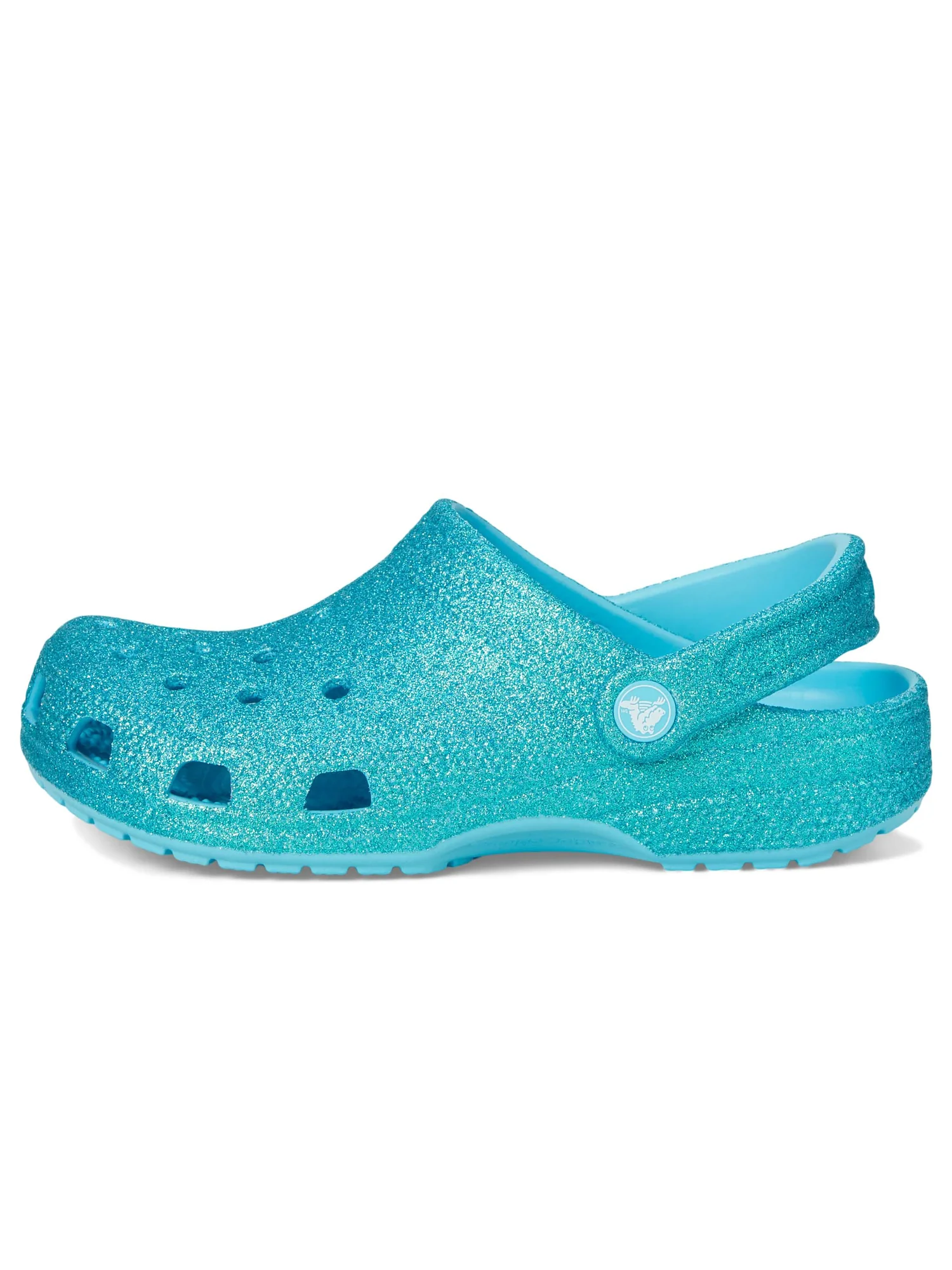 Туфли Crocs Kids Classic Glitter Clogs, цвет Tinted Glass — изображение 4 из 7