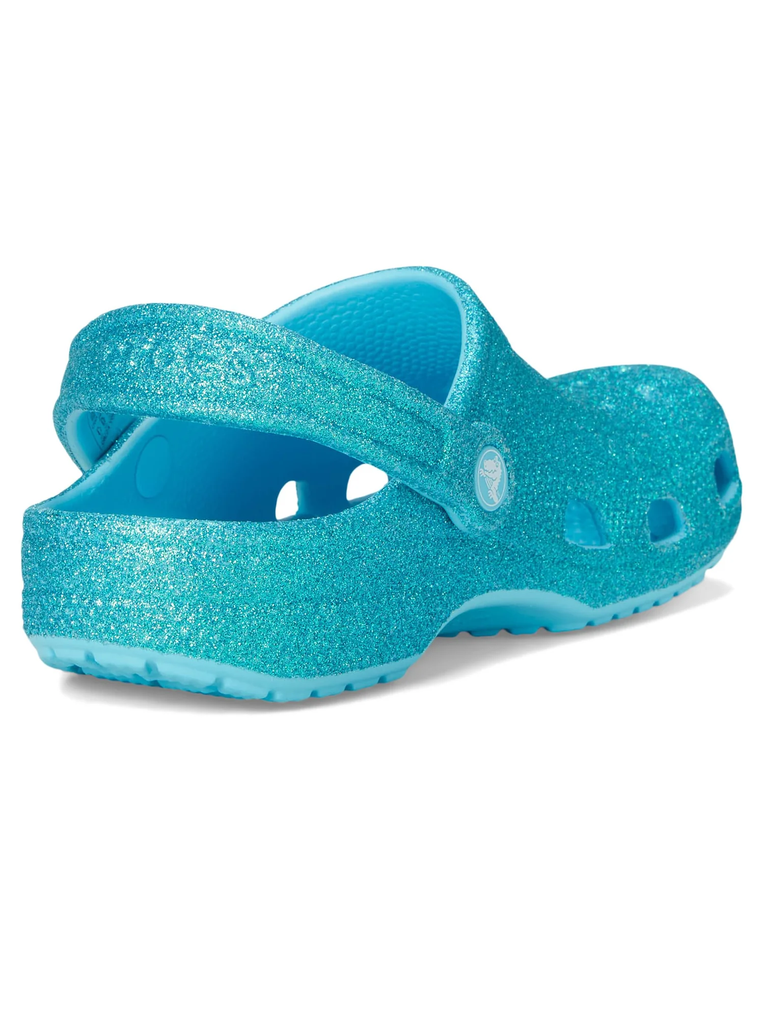 Туфли Crocs Kids Classic Glitter Clogs, цвет Tinted Glass — изображение 5 из 7
