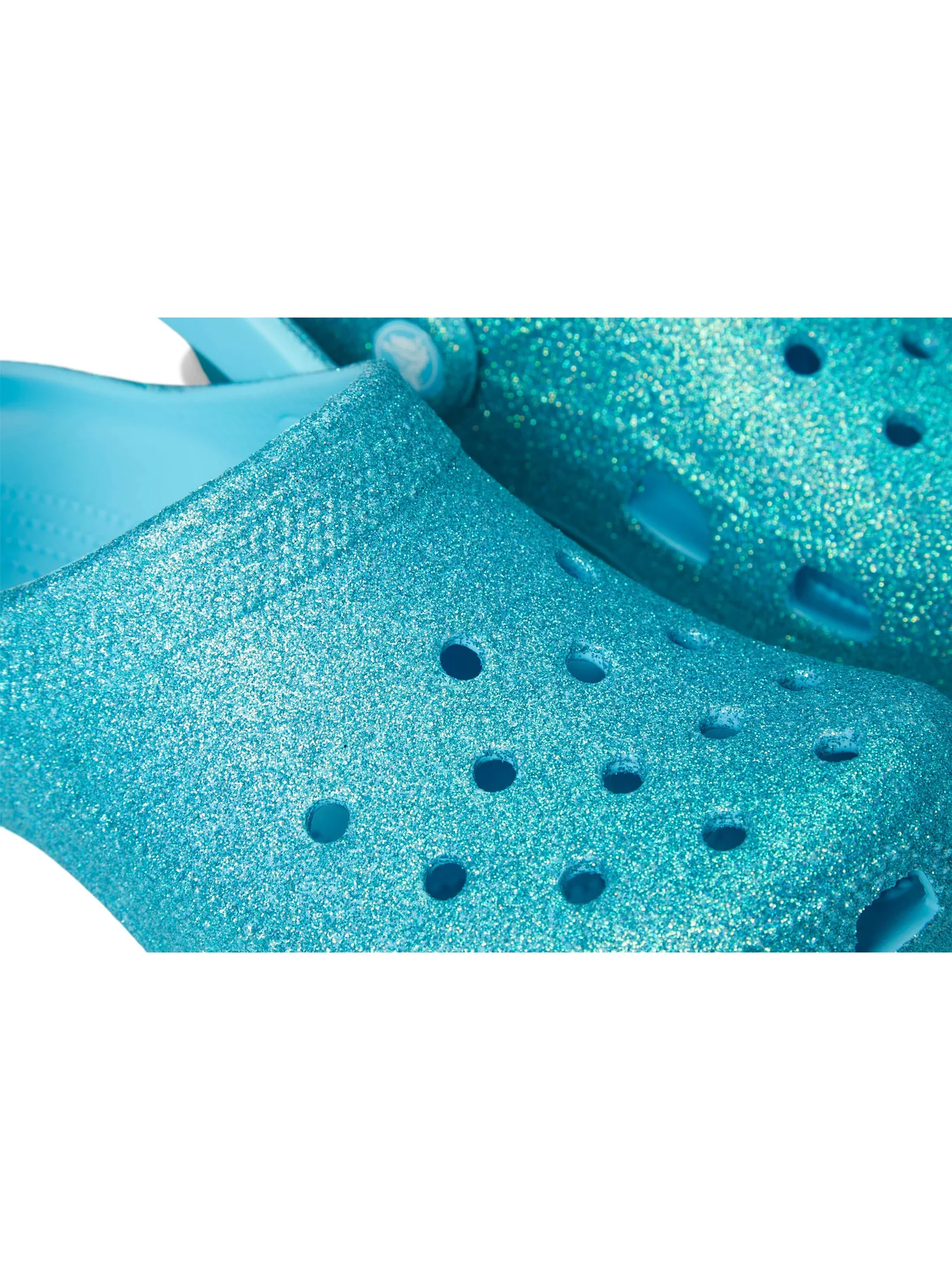 Туфли Crocs Kids Classic Glitter Clogs, цвет Tinted Glass — изображение 6 из 7