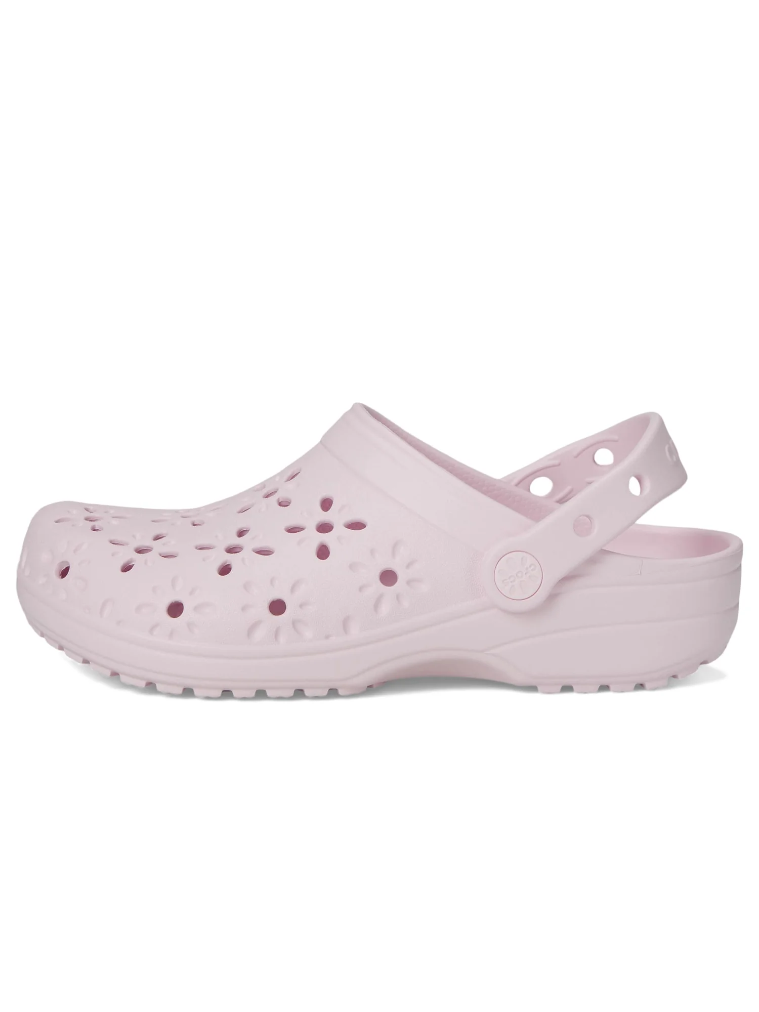 Туфли Crocs Kids Classic Clogs with Floral Cut Out Design — изображение 4 из 7, розовый