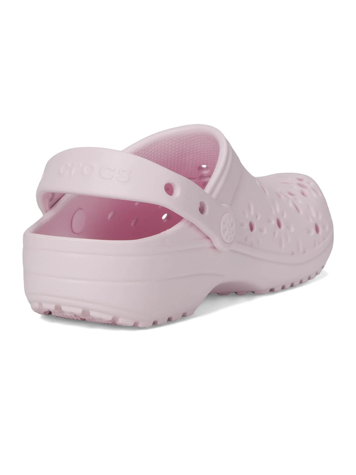 Туфли Crocs Kids Classic Clogs with Floral Cut Out Design — изображение 5 из 7, розовый