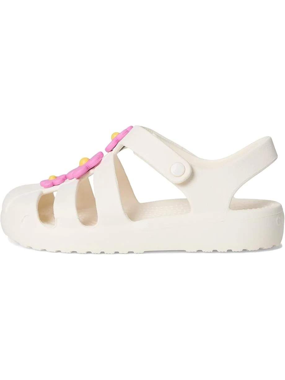 Детские сандалии Crocs Classic Fisherman (Little Kid/Big Kid) Crocs Kids — изображение 4 из 7, мел/цветок