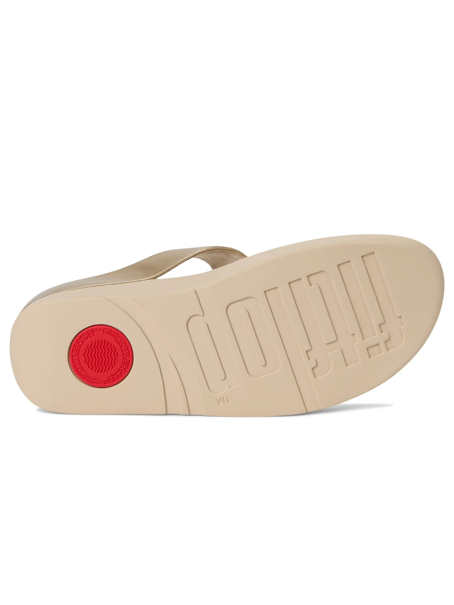 Сандалии FitFlop Fino Beadie-Button Metallic Toe-Post Sandals — изображение 3 из 7, платиновый