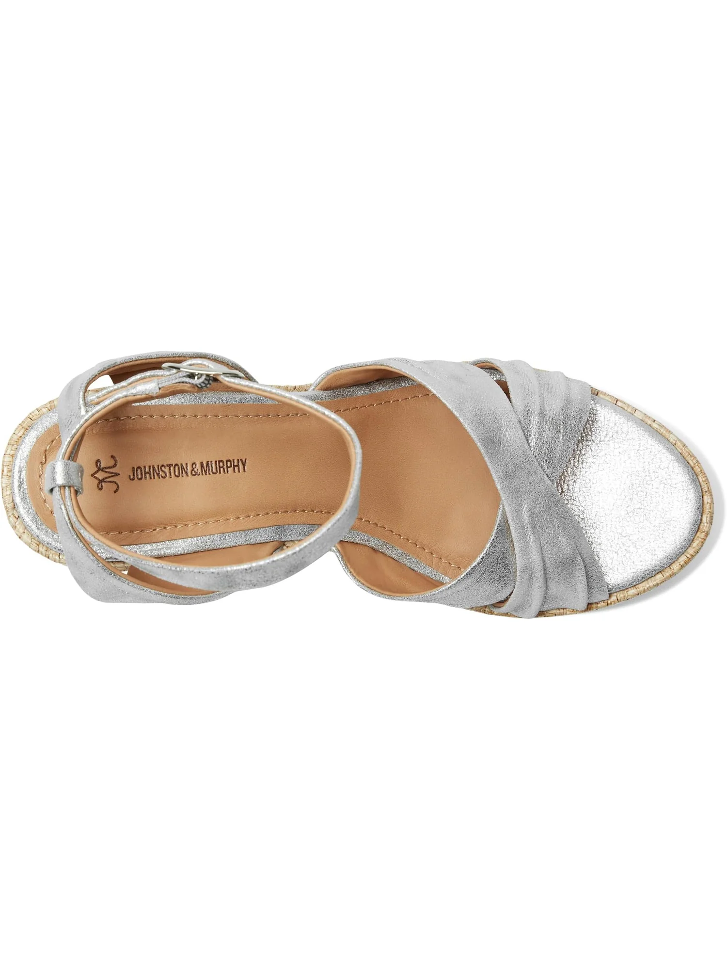 Туфли Johnston & Murphy Marcia Cross-Band Sandal — изображение 2 из 7, серебристый металлик