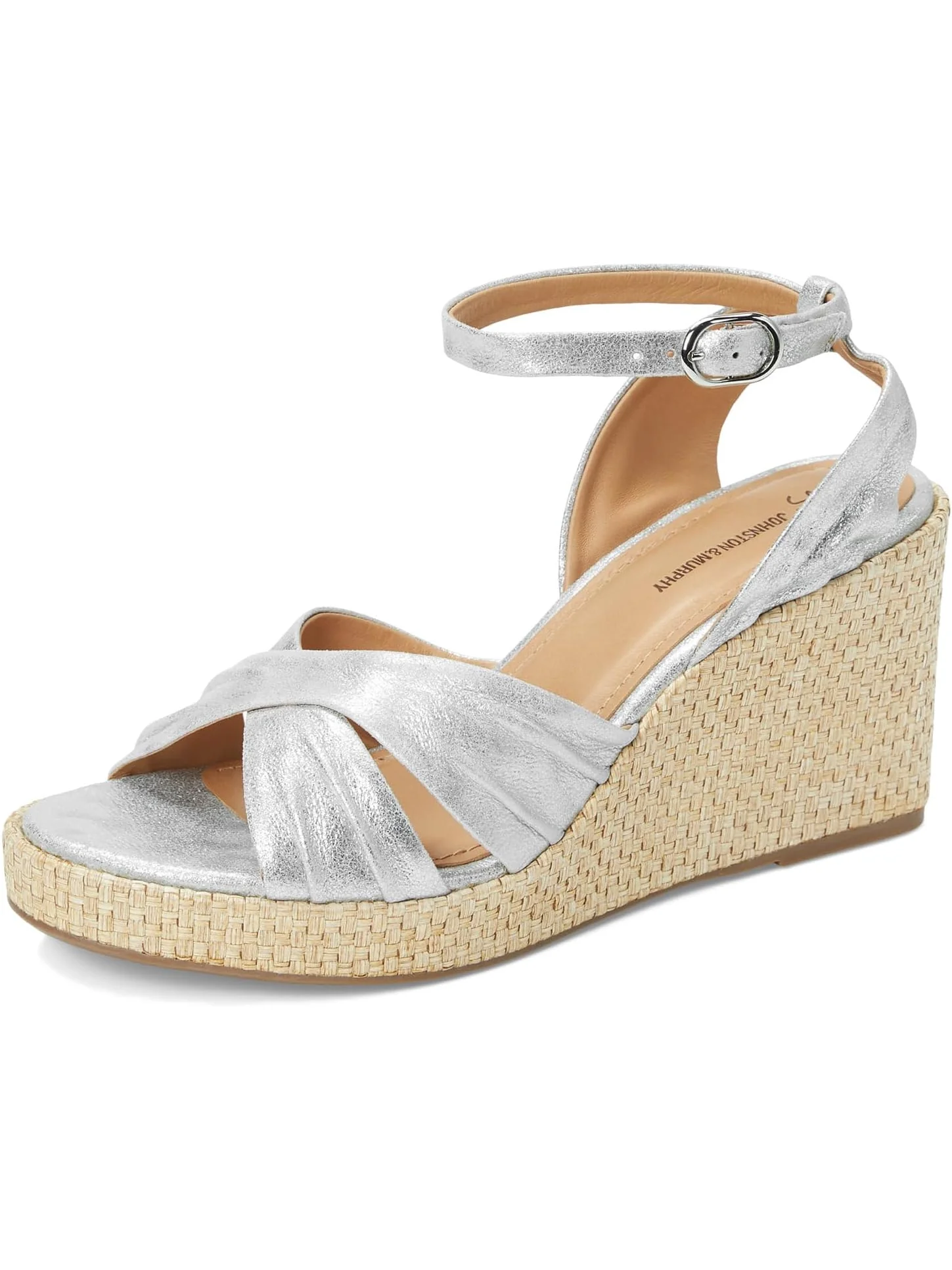 Туфли Johnston & Murphy Marcia Cross-Band Sandal — изображение 7 из 7, серебристый металлик