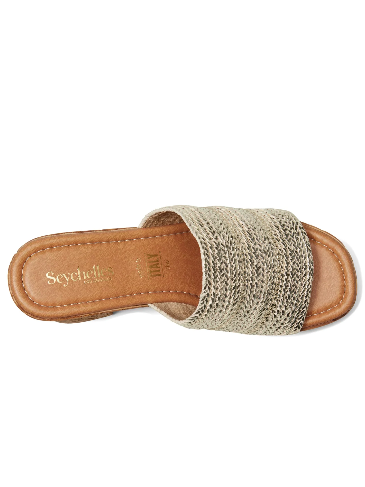Сандалии Seychelles Applause Metallic Woven Sandal — изображение 2 из 7, светлый золотистый