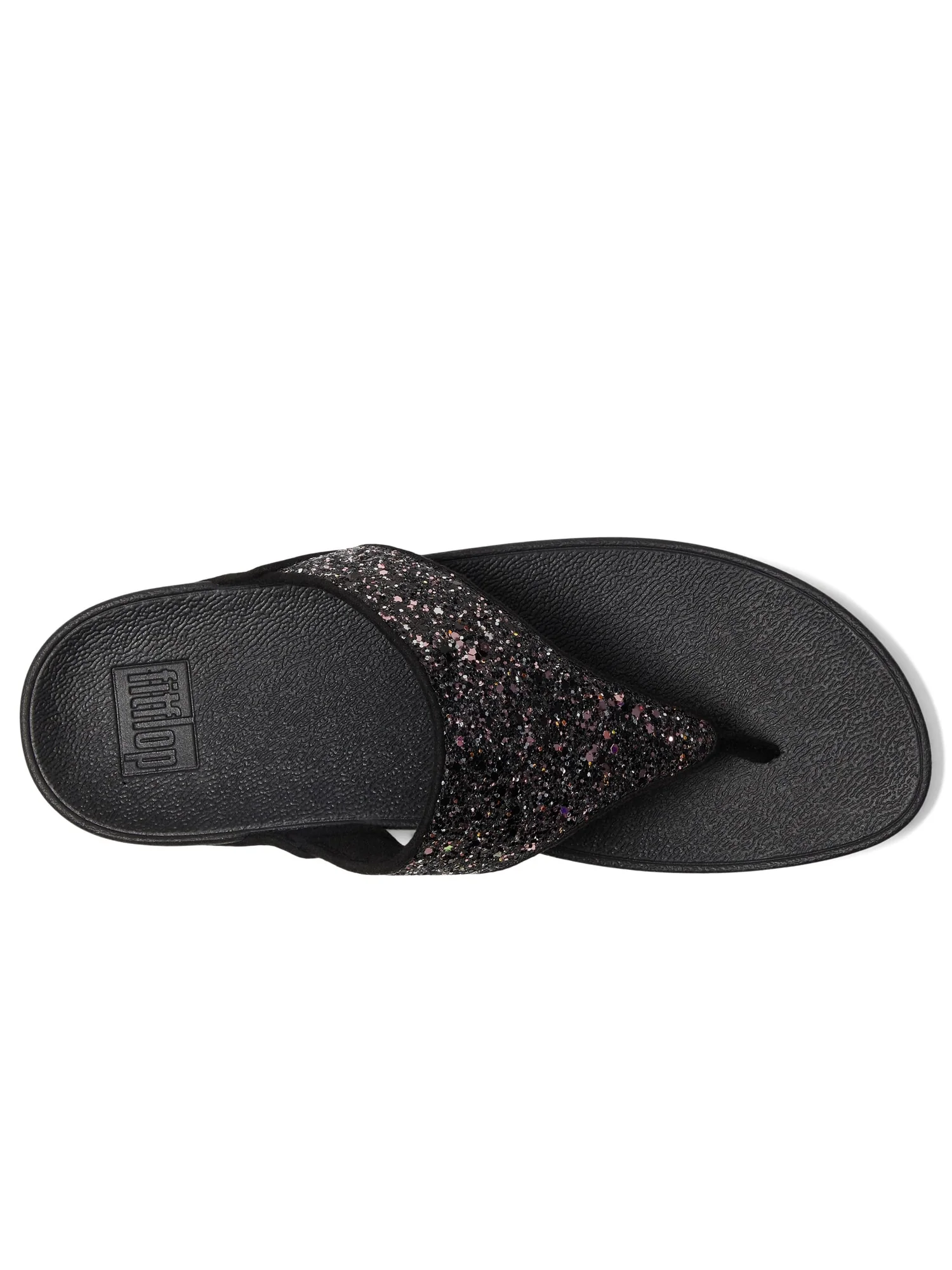 Сандалии FitFlop Lulu Multi-Tonal Glitter Toe-Post Sandals — изображение 2 из 7, черный мульти