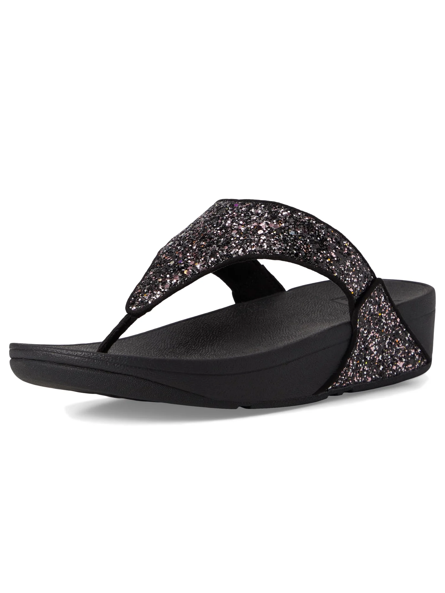 Сандалии FitFlop Lulu Multi-Tonal Glitter Toe-Post Sandals — изображение 7 из 7, черный мульти