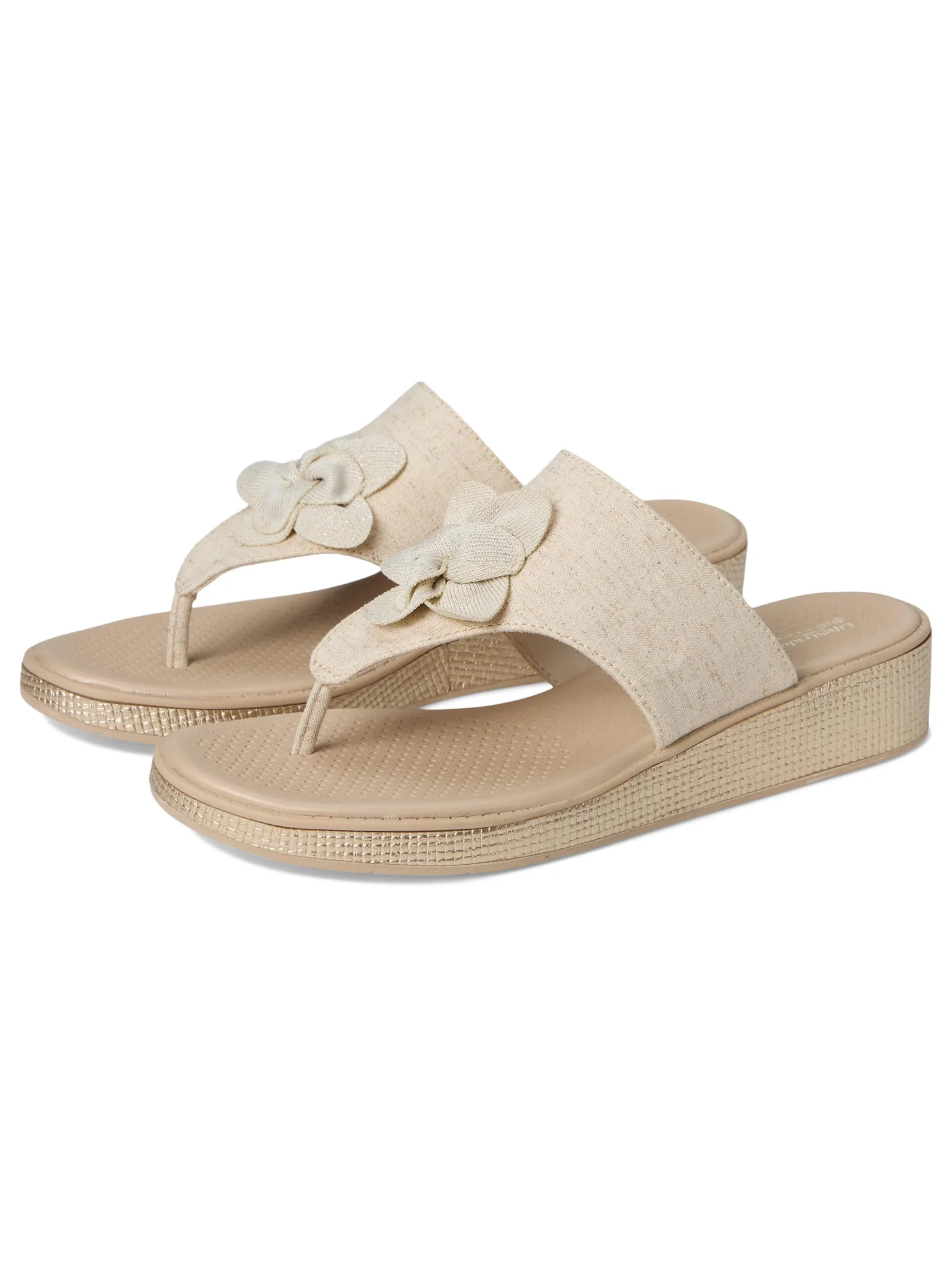 Сандалии LifeStride Bloom Thongs, цвет Natural Stretch Linen Fabric