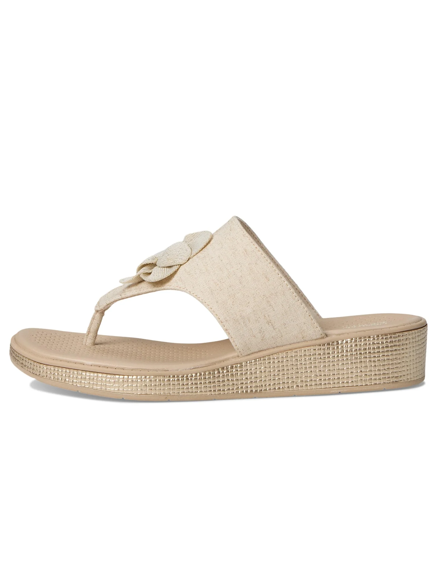 Сандалии LifeStride Bloom Thongs, цвет Natural Stretch Linen Fabric — изображение 4 из 7