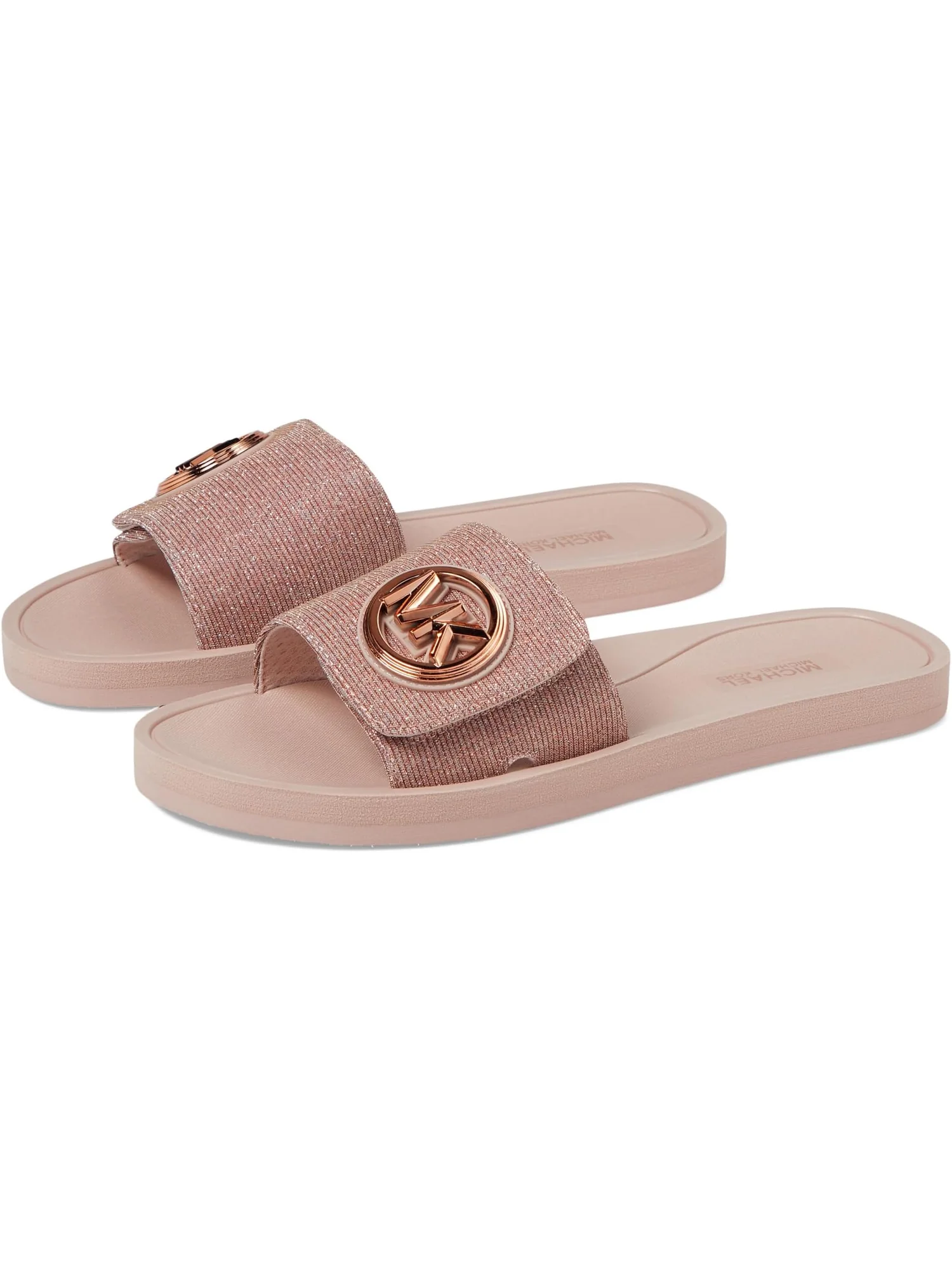 Сандалии MICHAEL Michael Kors Women's MK Charm Slide — изображение 1 из 5, розовый золотистый