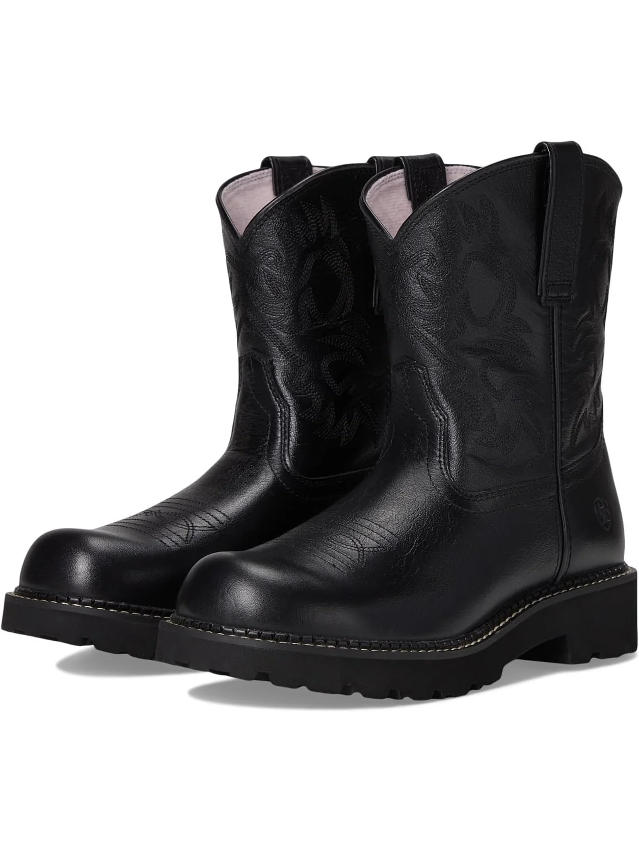 Женские ковбойские полусапоги Ariat Fatbaby кожаные с вышивкой