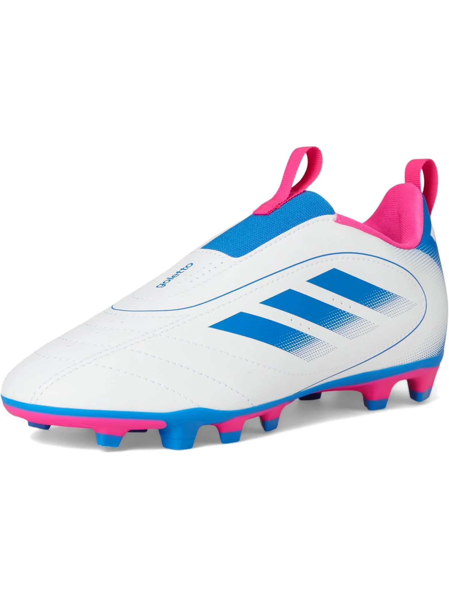 Кроссовки adidas Kids Goletto IX Laceless Firm/Multi Ground Soccer Cleats — изображение 7 из 7, белый/яркий/розовый