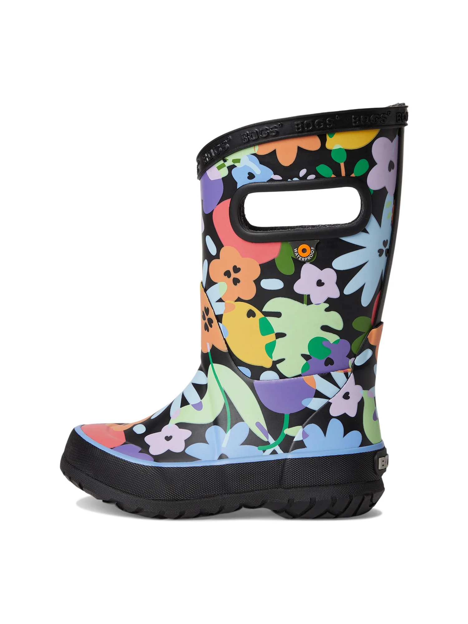 Ботинки Bogs Kids Rainboot Overlap Flowers — изображение 4 из 7, черный мульти