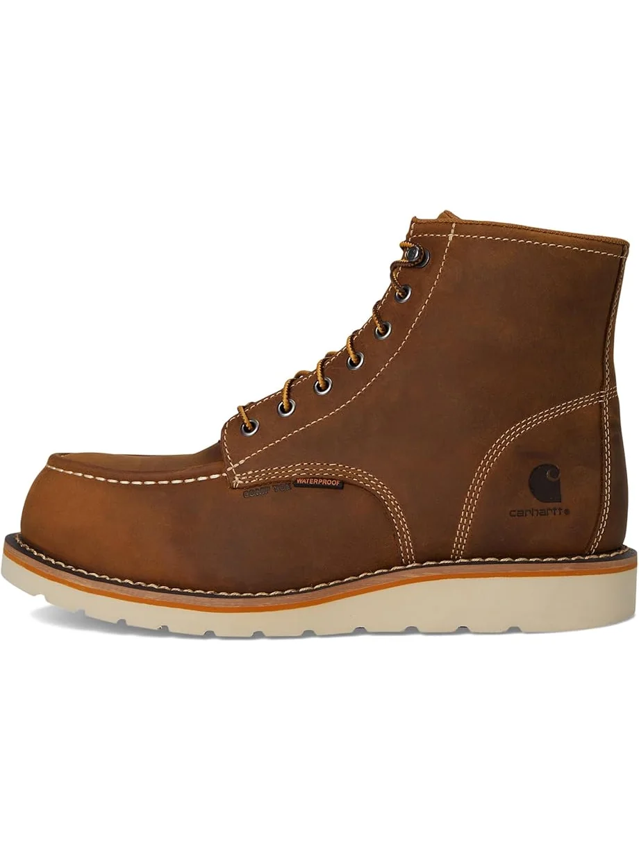 Ботинки Carhartt 6" Waterproof Moc Nano Toe Wedge Work Boots — изображение 4 из 7, коричневый