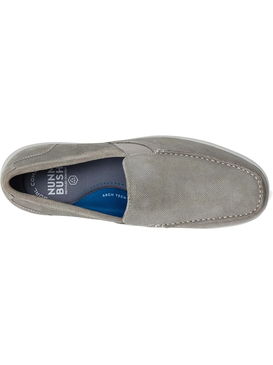 Кроссовки Nunn Bush Luca Moccasin Toe Venetian Suede Slip-On Lightweight Comfortable Loafers — изображение 2 из 7, серый