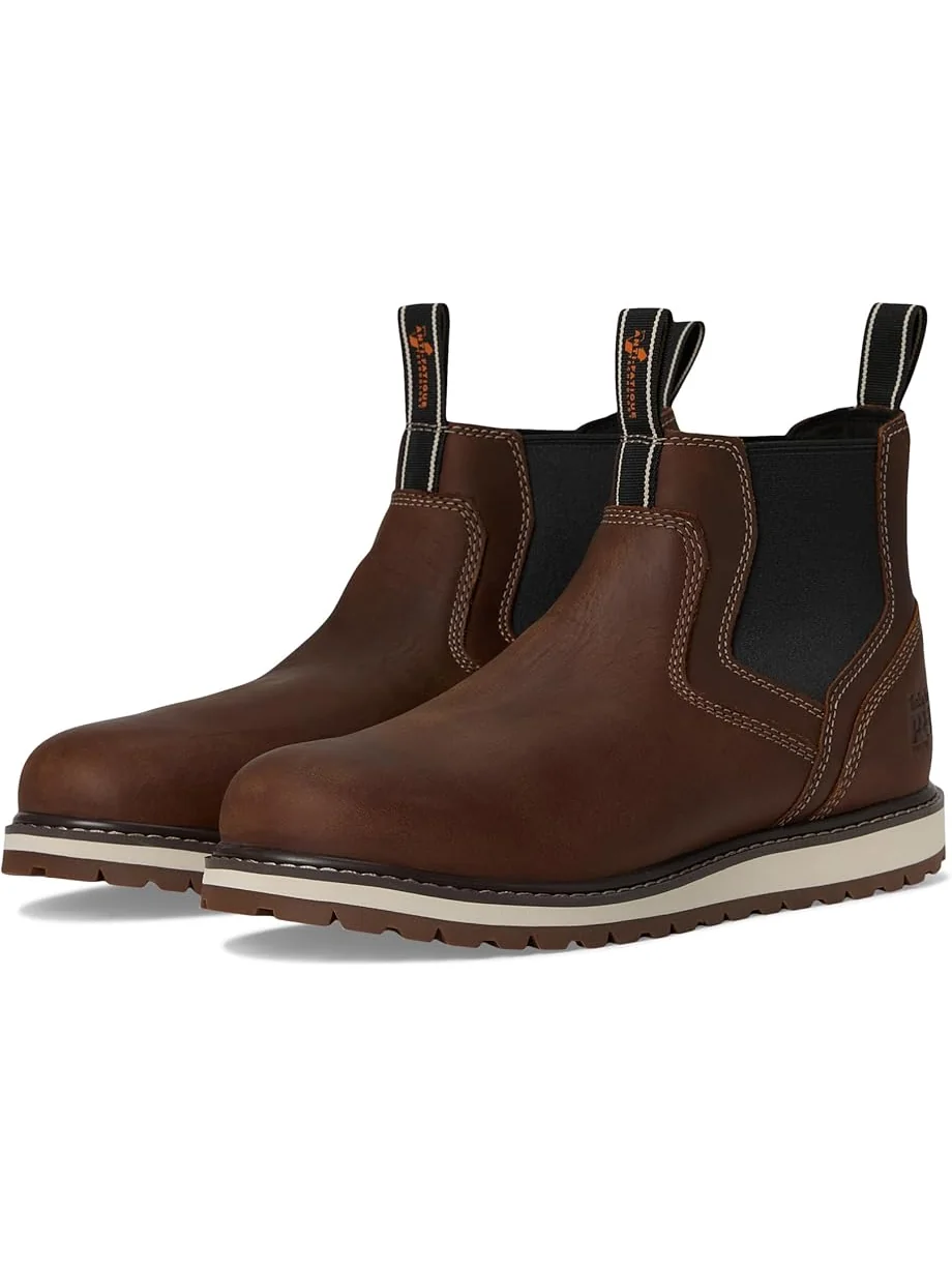 Ботинки челси Timberland PRO Irvine кожаные с контрастной строчкой — изображение 1 из 7, коричневый