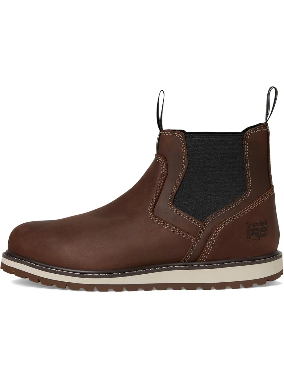 Ботинки челси Timberland PRO Irvine кожаные с контрастной строчкой — изображение 4 из 7, коричневый