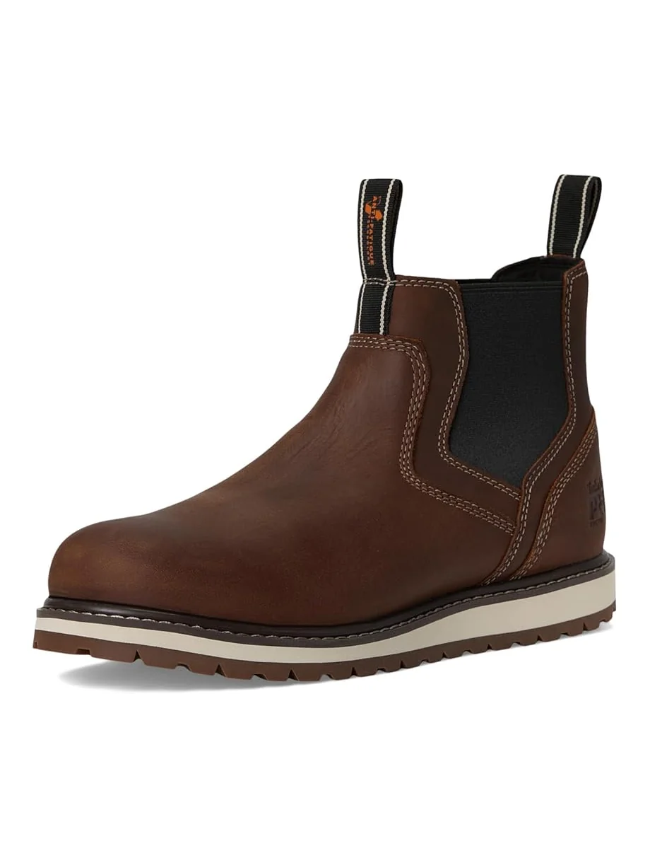 Ботинки челси Timberland PRO Irvine кожаные с контрастной строчкой — изображение 7 из 7, коричневый