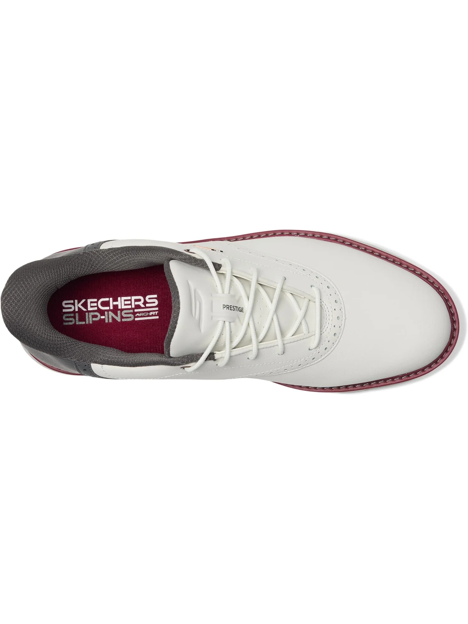 Кроссовки Skechers GO GOLF Prestige Slip-In ArchFit Spiked Golf Shoe — изображение 2 из 7, натуральный/серый